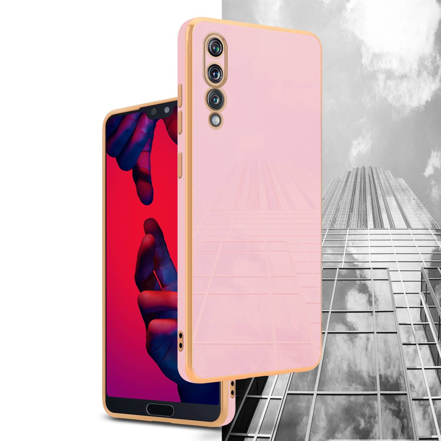 Cadorabo Schutzhülle für Huawei P20 PRO / P20 PLUS Hülle in Rosa Handyhülle TPU Silikon Kameraschutz Etui Case