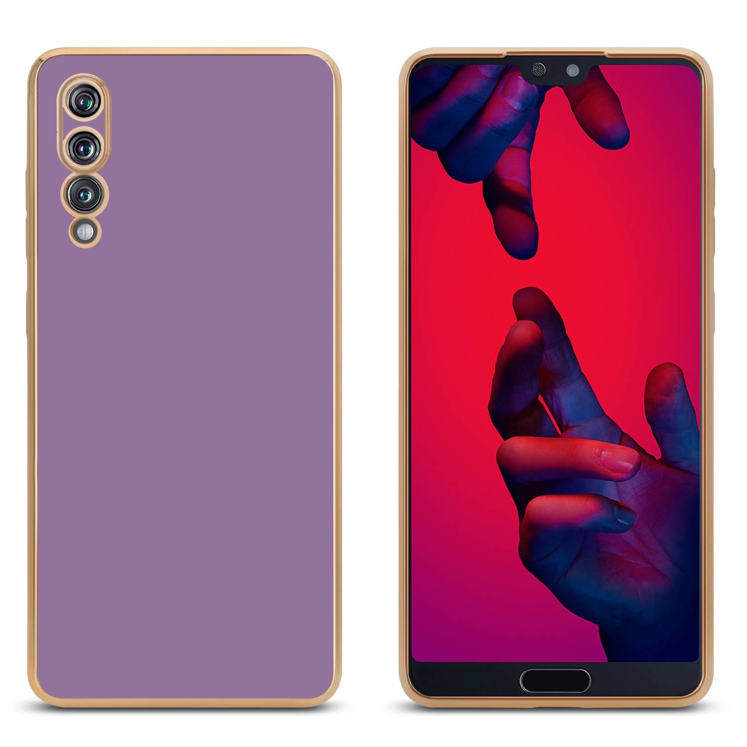 Cadorabo Schutzhülle für Huawei P20 PRO / P20 PLUS Hülle in Lila Handyhülle TPU Silikon Kameraschutz Etui Case