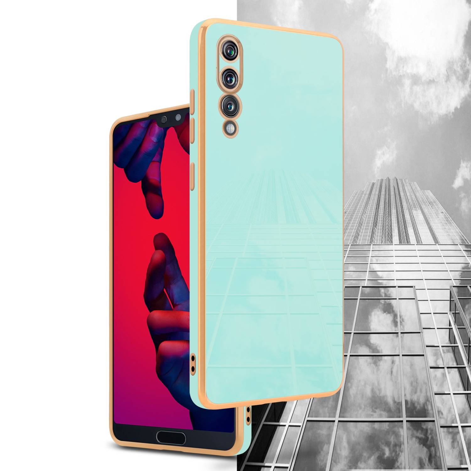 Cadorabo Schutzhülle für Huawei P20 PRO / P20 PLUS Hülle in Grün Handyhülle TPU Silikon Kameraschutz Etui Case