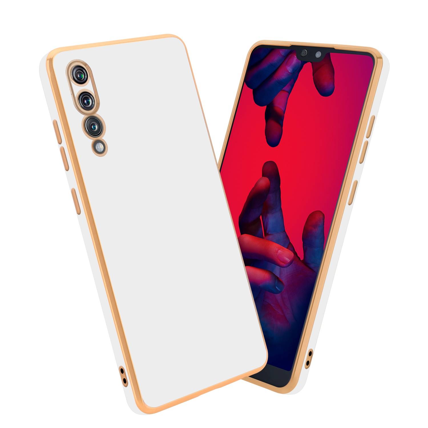 Cadorabo Schutzhülle für Huawei P20 PRO / P20 PLUS Hülle in Weiß Handyhülle TPU Silikon Kameraschutz Etui Case