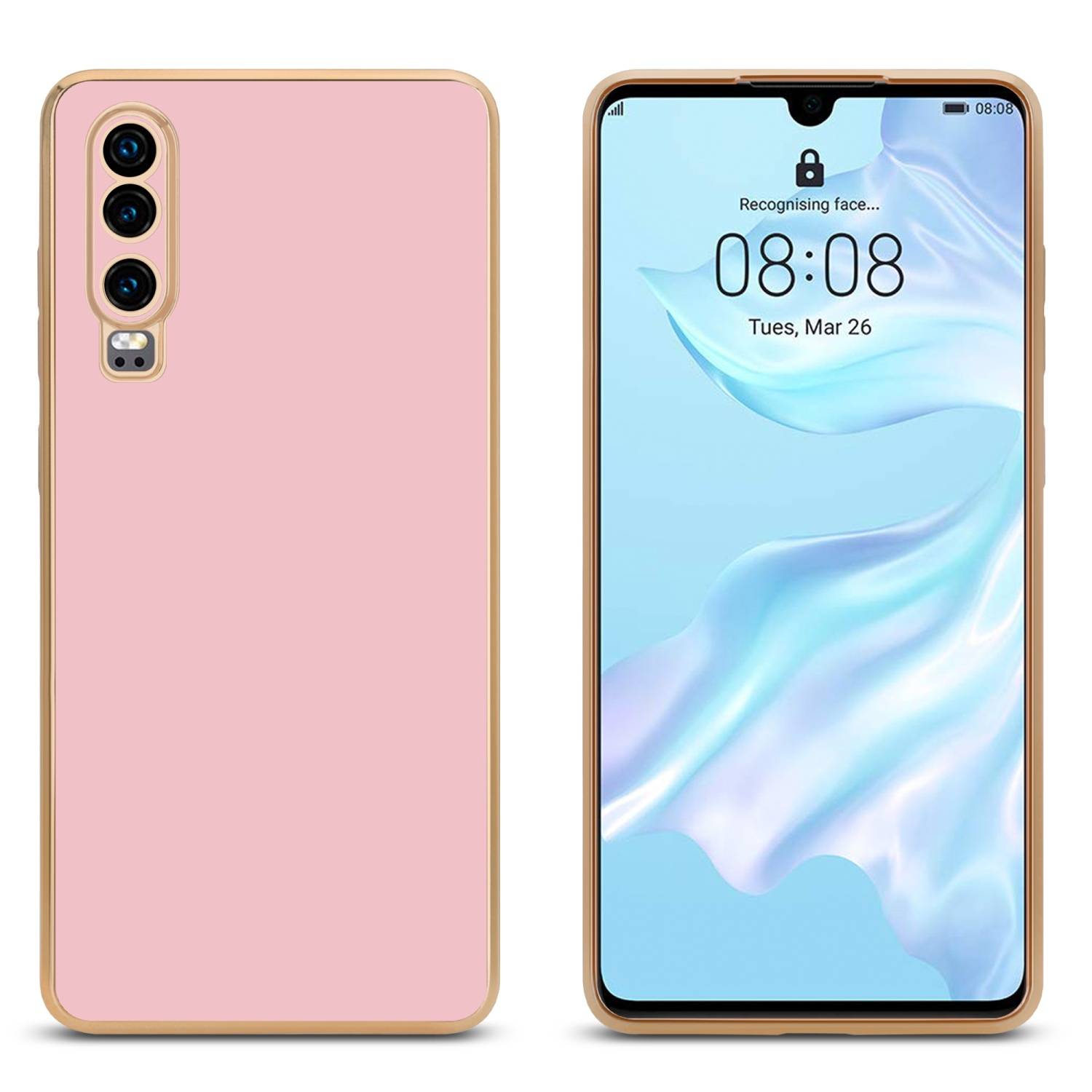Cadorabo Schutzhülle für Huawei P30 Hülle in Rosa Handyhülle TPU Silikon Kameraschutz Etui Case