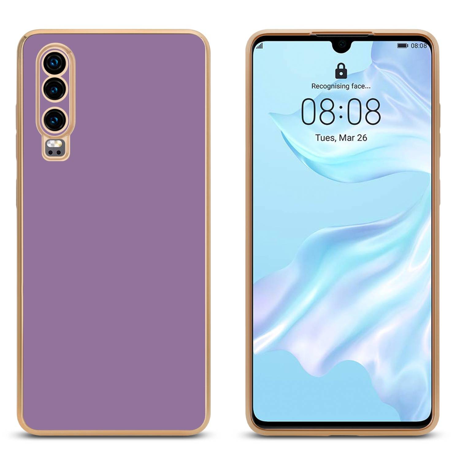 Cadorabo Schutzhülle für Huawei P30 Hülle in Lila Handyhülle TPU Silikon Kameraschutz Etui Case