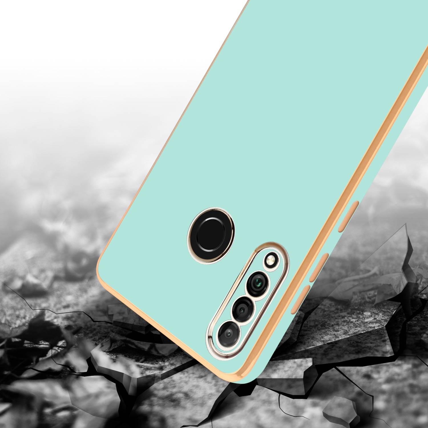 Cadorabo Schutzhülle für Huawei P30 LITE Hülle in Grün Handyhülle TPU Silikon Kameraschutz Etui Case