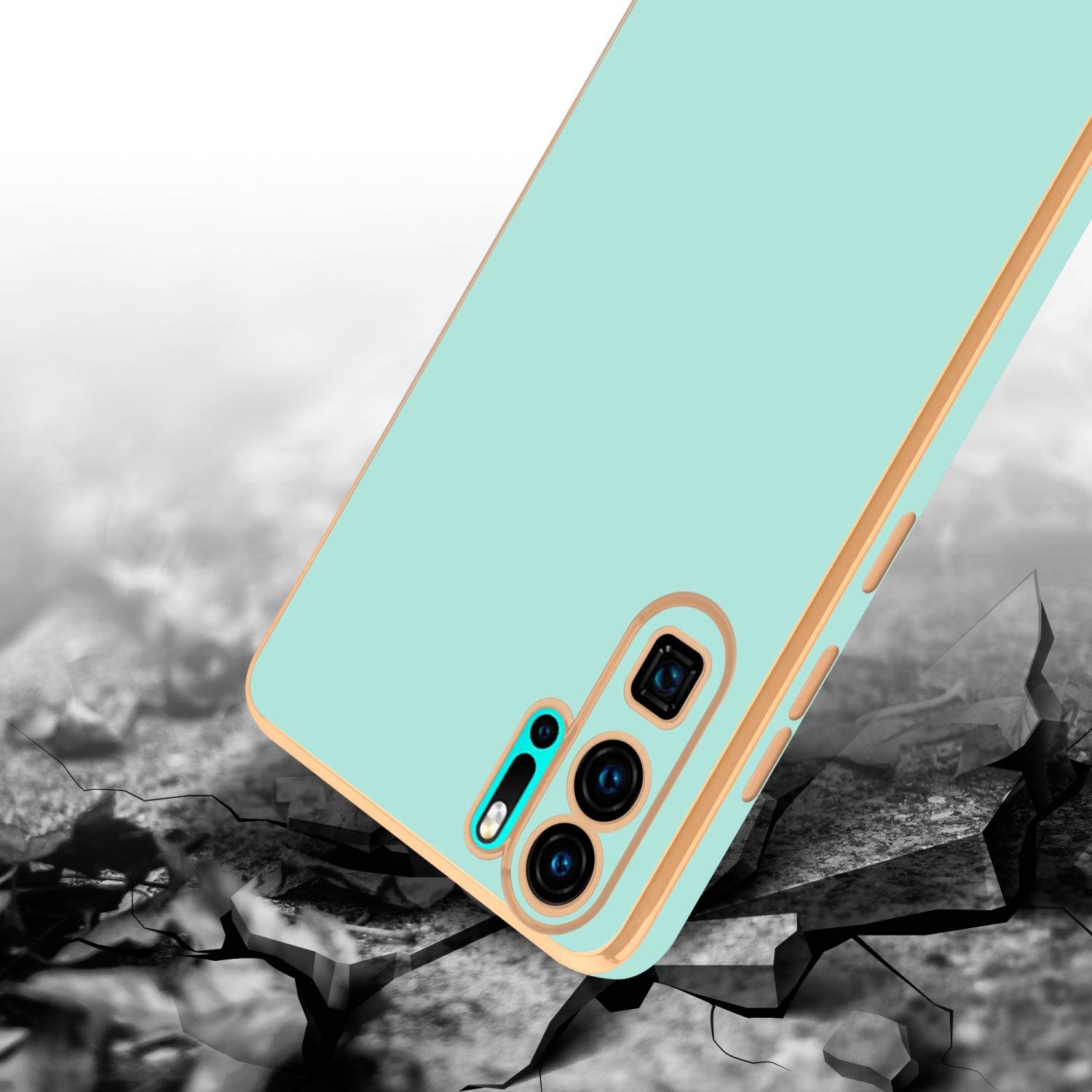 Cadorabo Schutzhülle für Huawei P30 PRO Hülle in Grün Handyhülle TPU Silikon Kameraschutz Etui Case