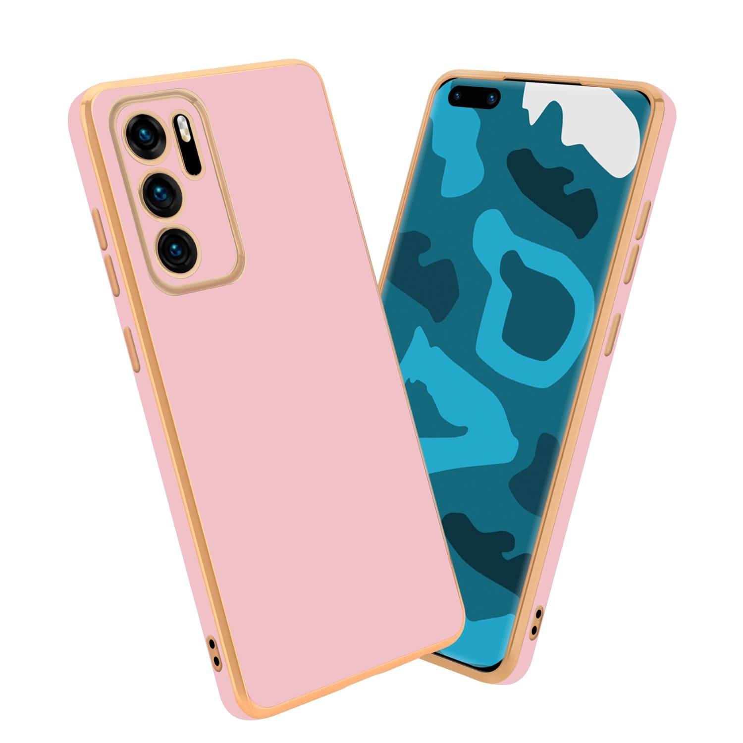 Cadorabo Schutzhülle für Huawei P40 Hülle in Rosa Handyhülle TPU Silikon Kameraschutz Etui Case