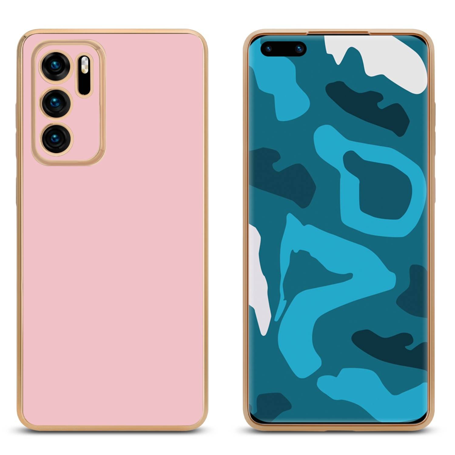 Cadorabo Schutzhülle für Huawei P40 Hülle in Rosa Handyhülle TPU Silikon Kameraschutz Etui Case
