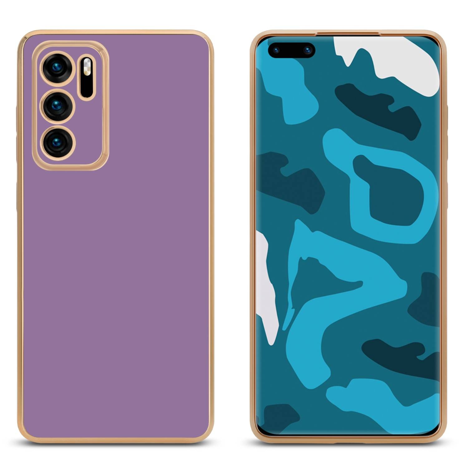 Cadorabo Schutzhülle für Huawei P40 Hülle in Lila Handyhülle TPU Silikon Kameraschutz Etui Case