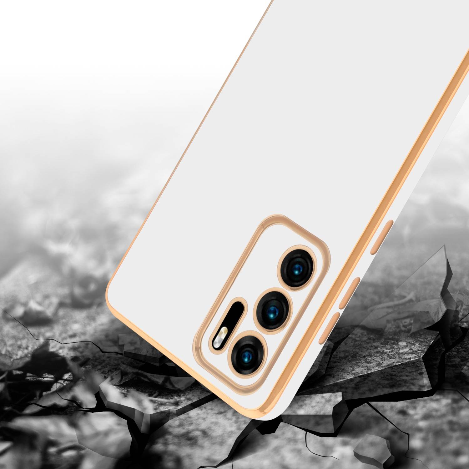 Cadorabo Schutzhülle für Huawei P40 Hülle in Weiß Handyhülle TPU Silikon Kameraschutz Etui Case