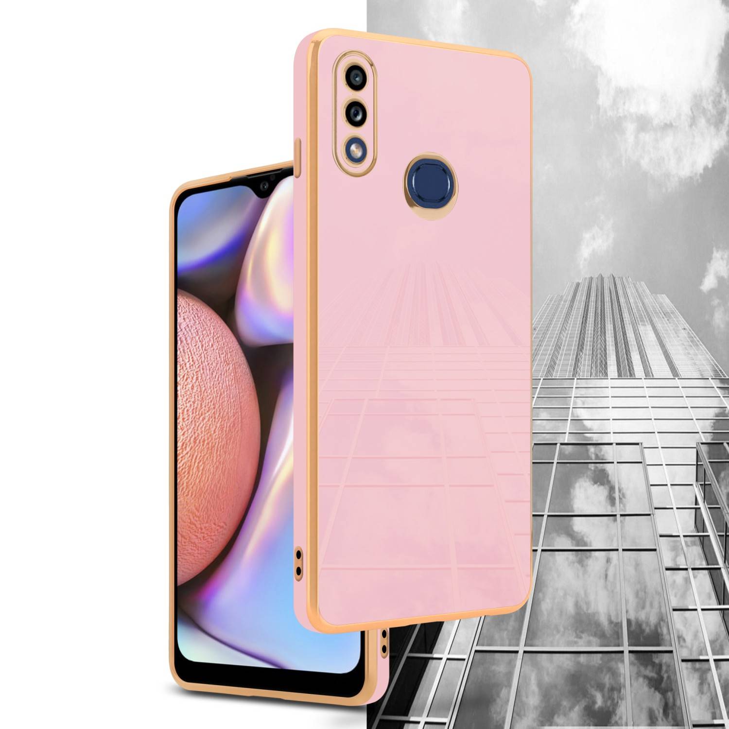 Cadorabo Schutzhülle für Samsung Galaxy A10s / M01s Hülle in Rosa Handyhülle TPU Silikon Kameraschutz Etui Case