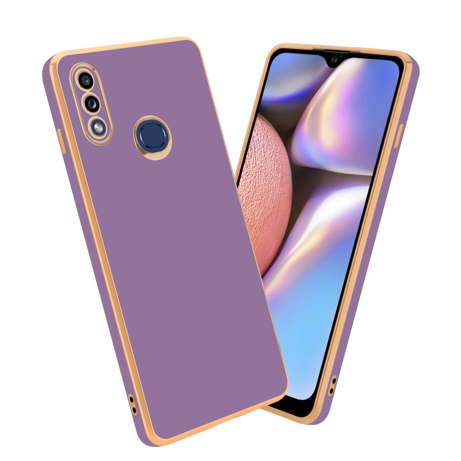 Cadorabo Schutzhülle für Samsung Galaxy A10s / M01s Hülle in Lila Handyhülle TPU Silikon Kameraschutz Etui Case