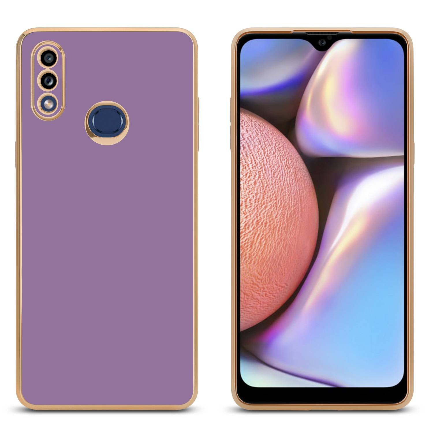 Cadorabo Schutzhülle für Samsung Galaxy A10s / M01s Hülle in Lila Handyhülle TPU Silikon Kameraschutz Etui Case