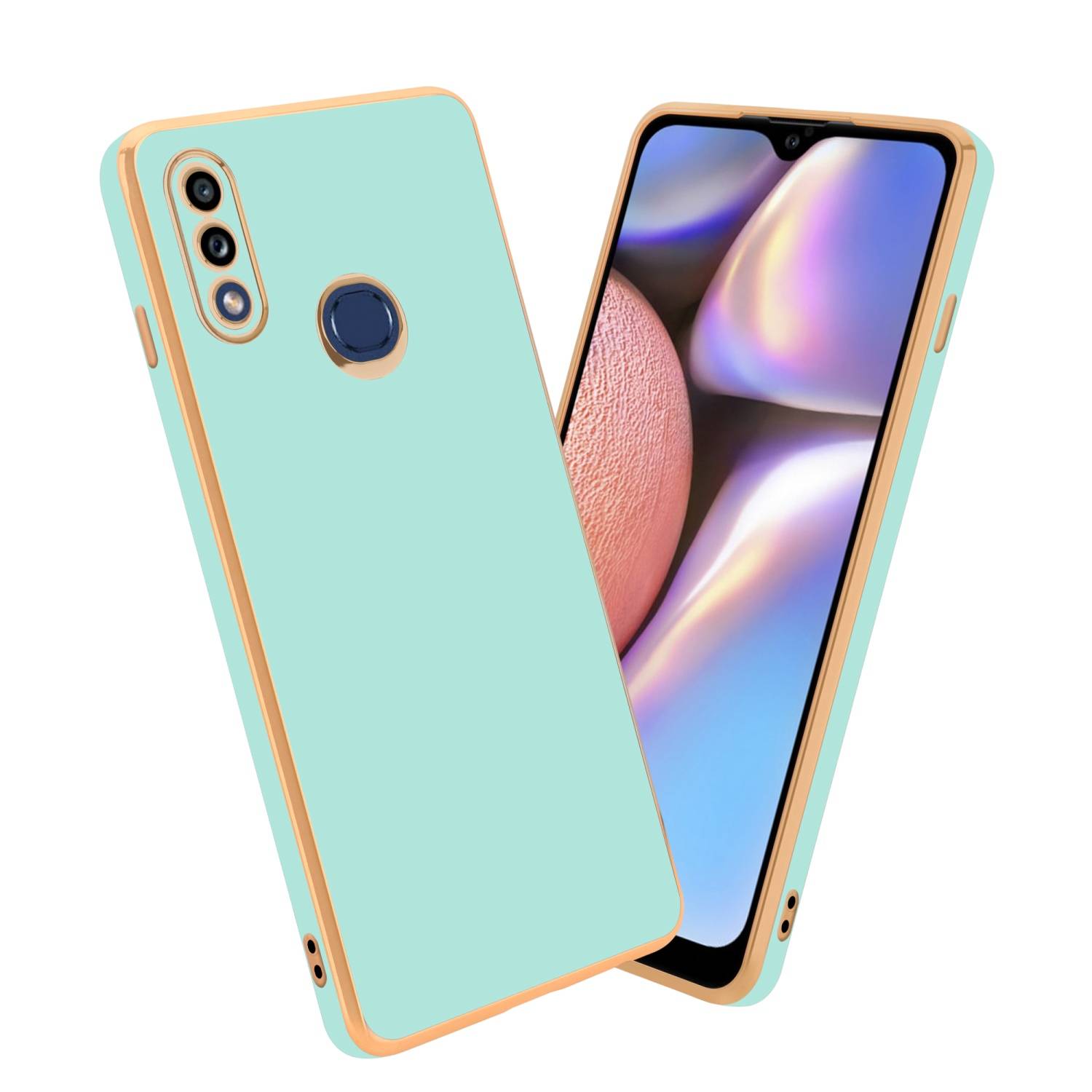 Cadorabo Schutzhülle für Samsung Galaxy A10s / M01s Hülle in Grün Handyhülle TPU Silikon Kameraschutz Etui Case