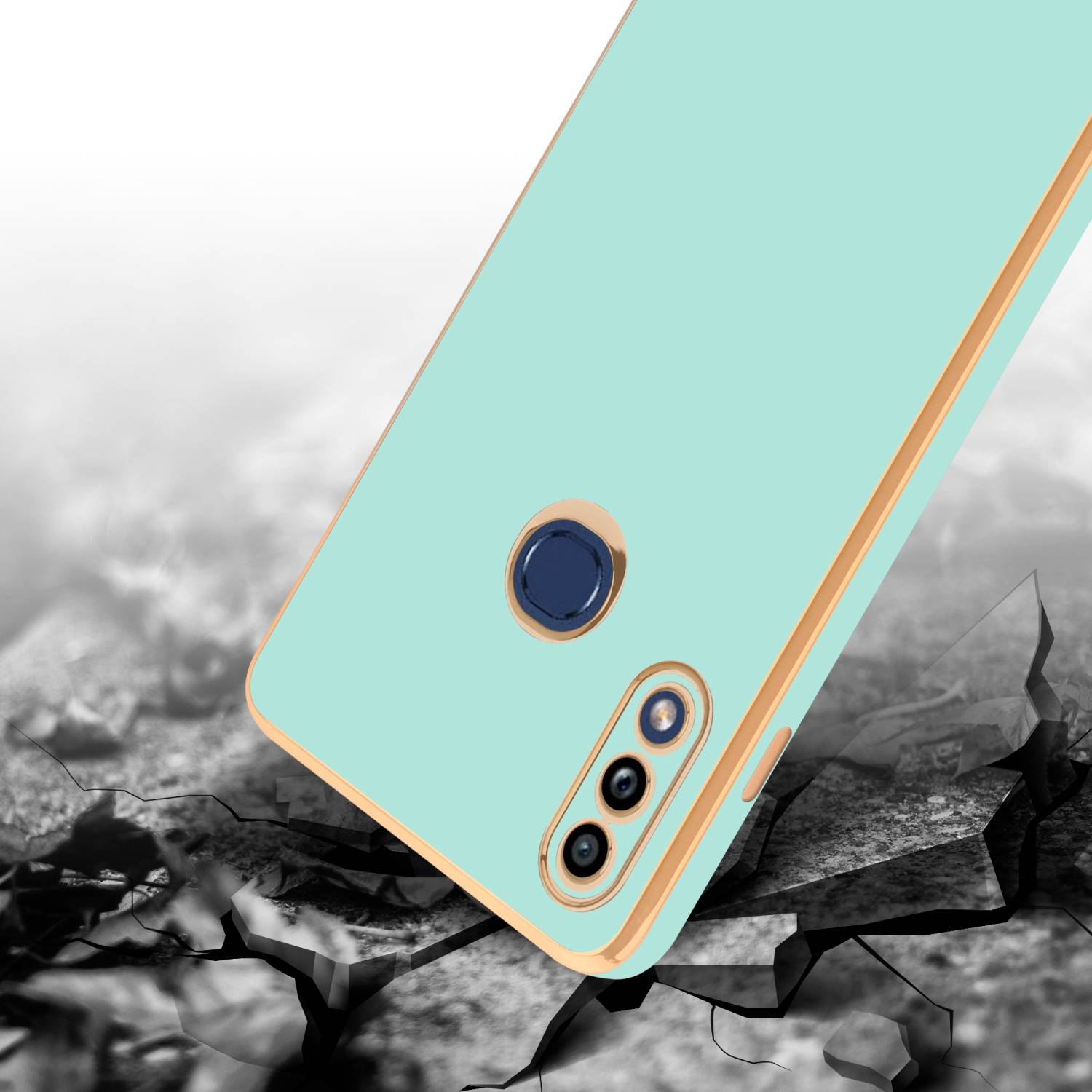 Cadorabo Schutzhülle für Samsung Galaxy A10s / M01s Hülle in Grün Handyhülle TPU Silikon Kameraschutz Etui Case
