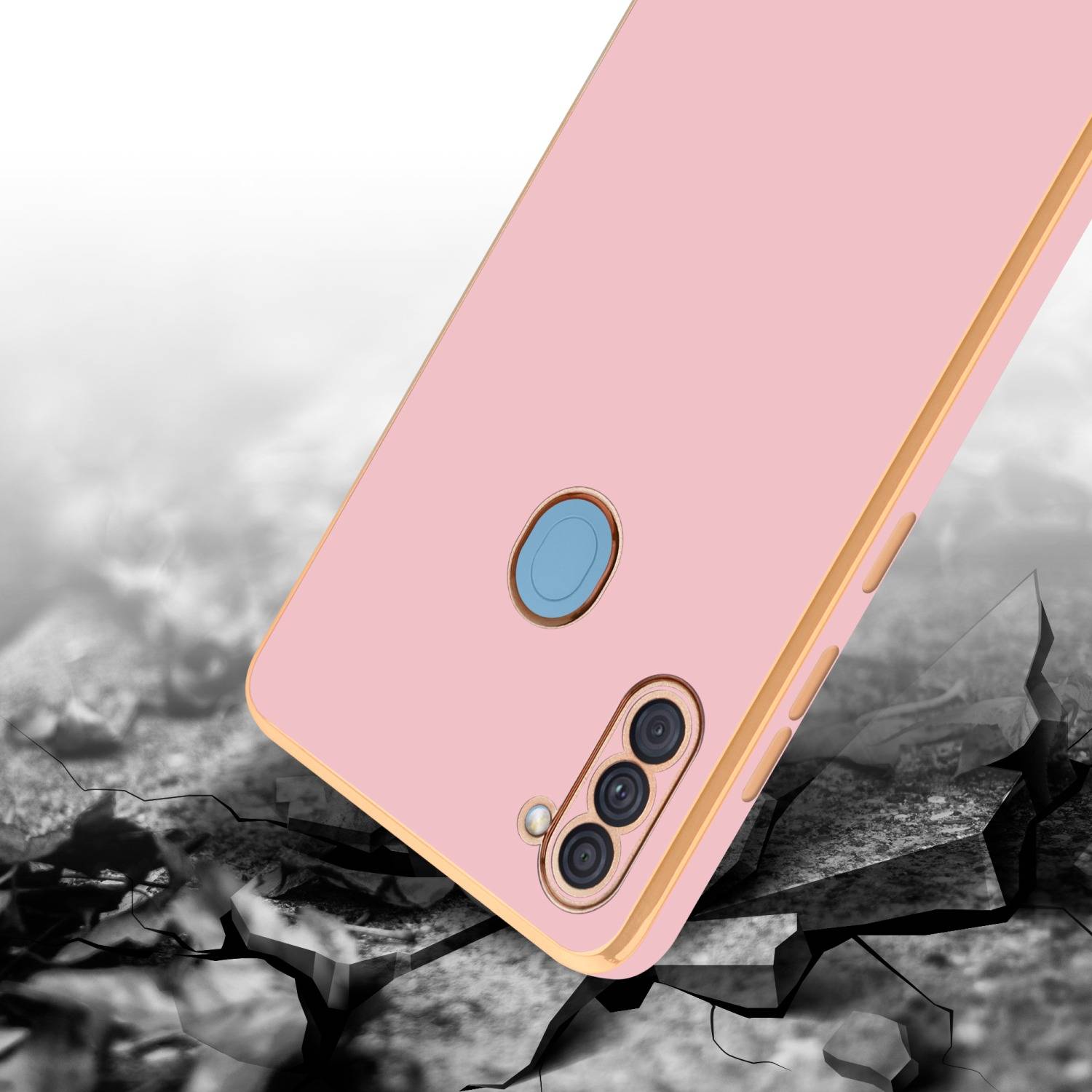Cadorabo Schutzhülle für Samsung Galaxy A11 / M11 Hülle in Rosa Handyhülle TPU Silikon Kameraschutz Etui Case