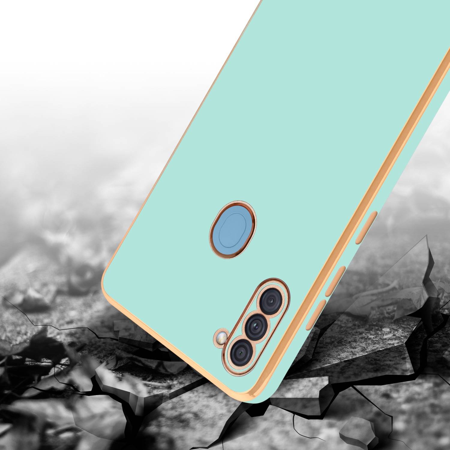 Cadorabo Schutzhülle für Samsung Galaxy A11 / M11 Hülle in Grün Handyhülle TPU Silikon Kameraschutz Etui Case