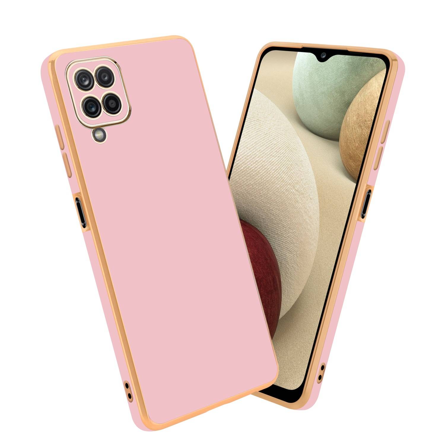Cadorabo Schutzhülle für Samsung Galaxy A12 / M12 Hülle in Rosa Handyhülle TPU Silikon Kameraschutz Etui Case