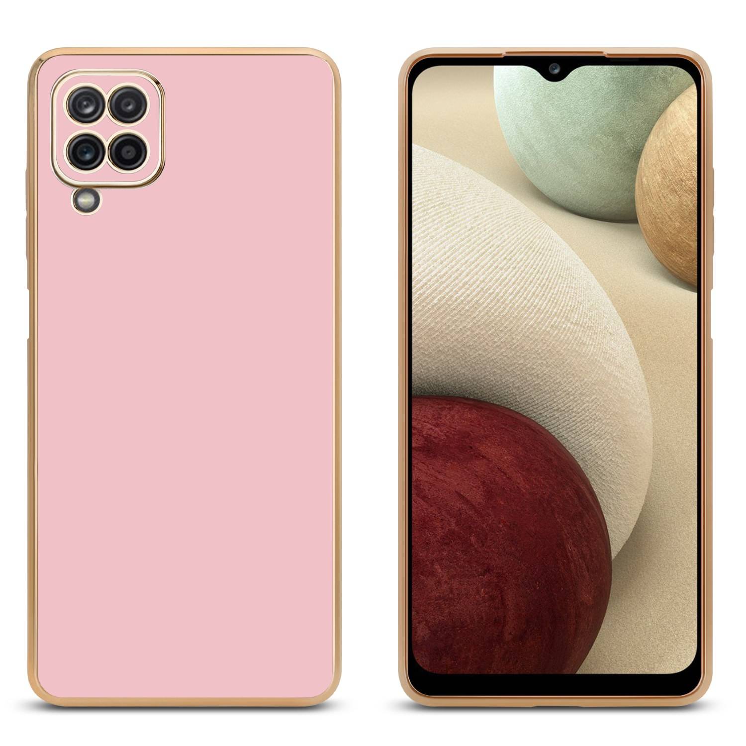 Cadorabo Schutzhülle für Samsung Galaxy A12 / M12 Hülle in Rosa Handyhülle TPU Silikon Kameraschutz Etui Case