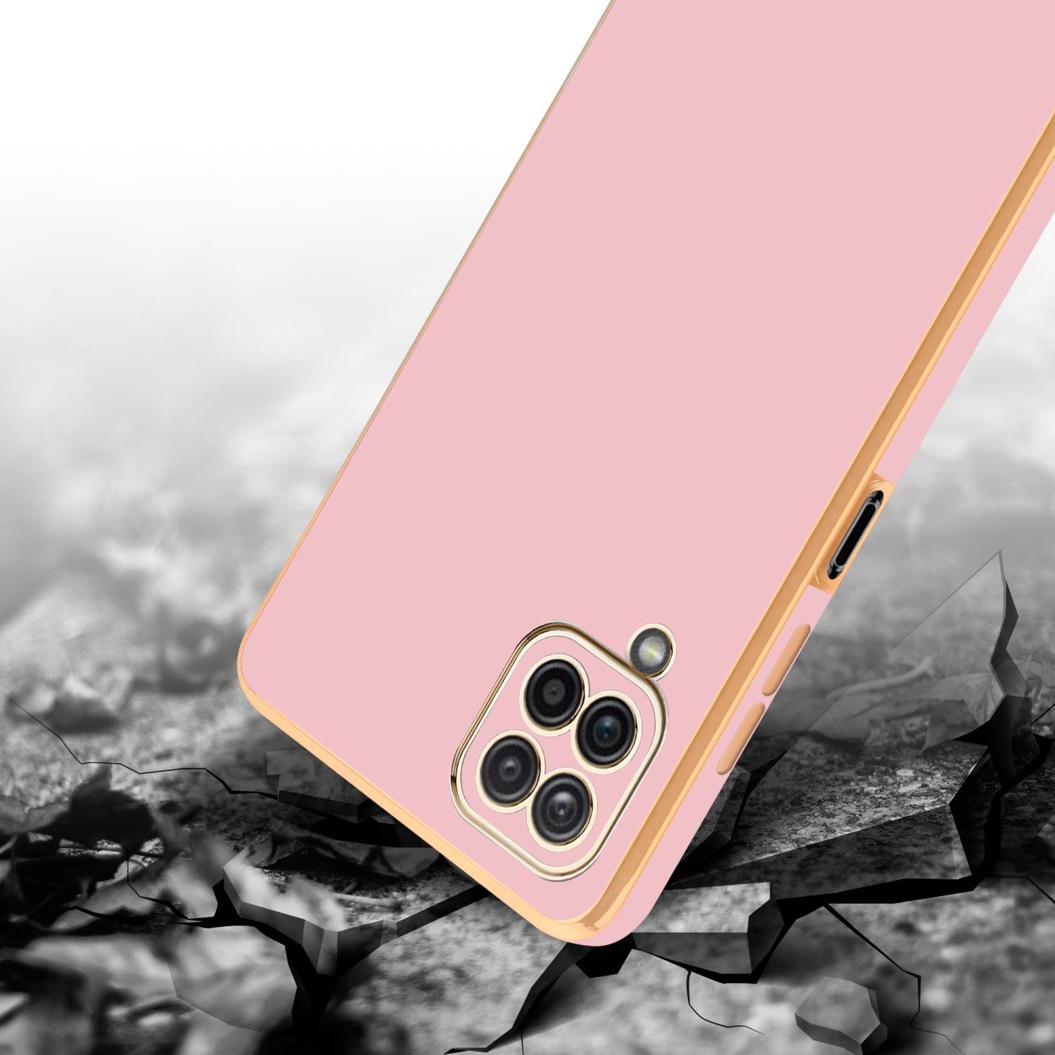 Cadorabo Schutzhülle für Samsung Galaxy A12 / M12 Hülle in Rosa Handyhülle TPU Silikon Kameraschutz Etui Case