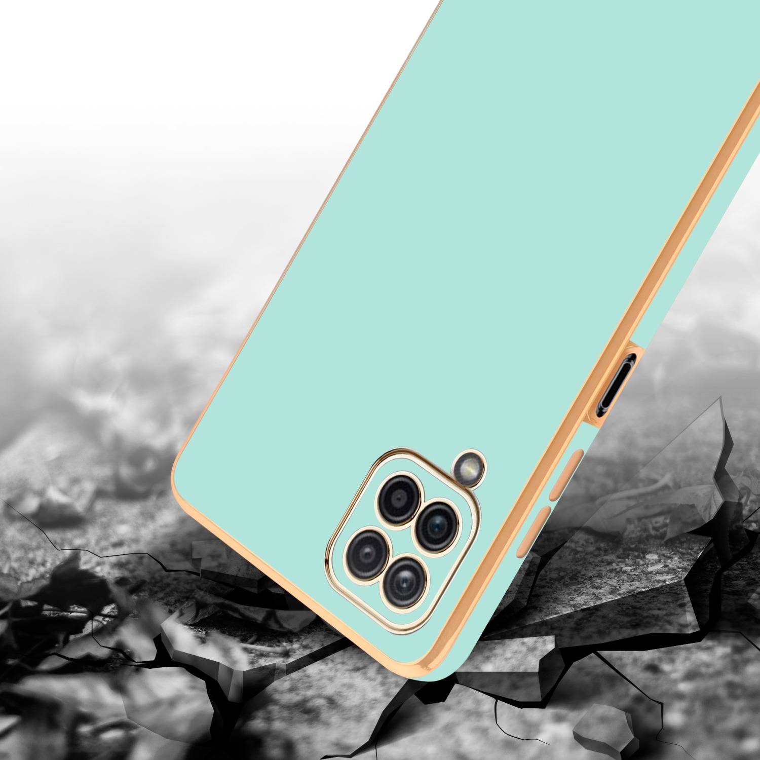 Cadorabo Schutzhülle für Samsung Galaxy A12 / M12 Hülle in Grün Handyhülle TPU Silikon Kameraschutz Etui Case