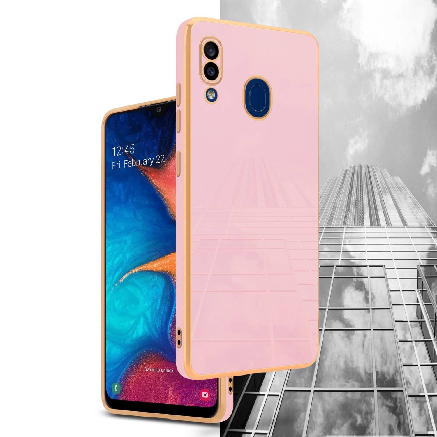 Cadorabo Schutzhülle für Samsung Galaxy A20 / A30 / M10s Hülle in Rosa Handyhülle TPU Silikon Kameraschutz Etui Case