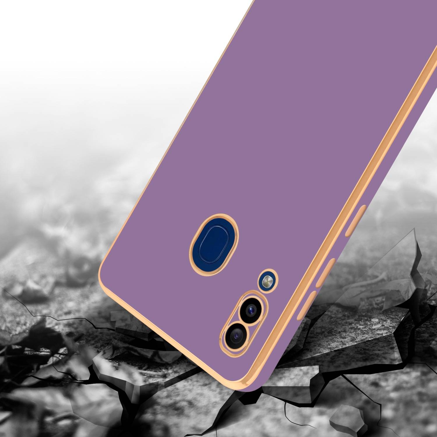 Cadorabo Schutzhülle für Samsung Galaxy A20 / A30 / M10s Hülle in Lila Handyhülle TPU Silikon Kameraschutz Etui Case