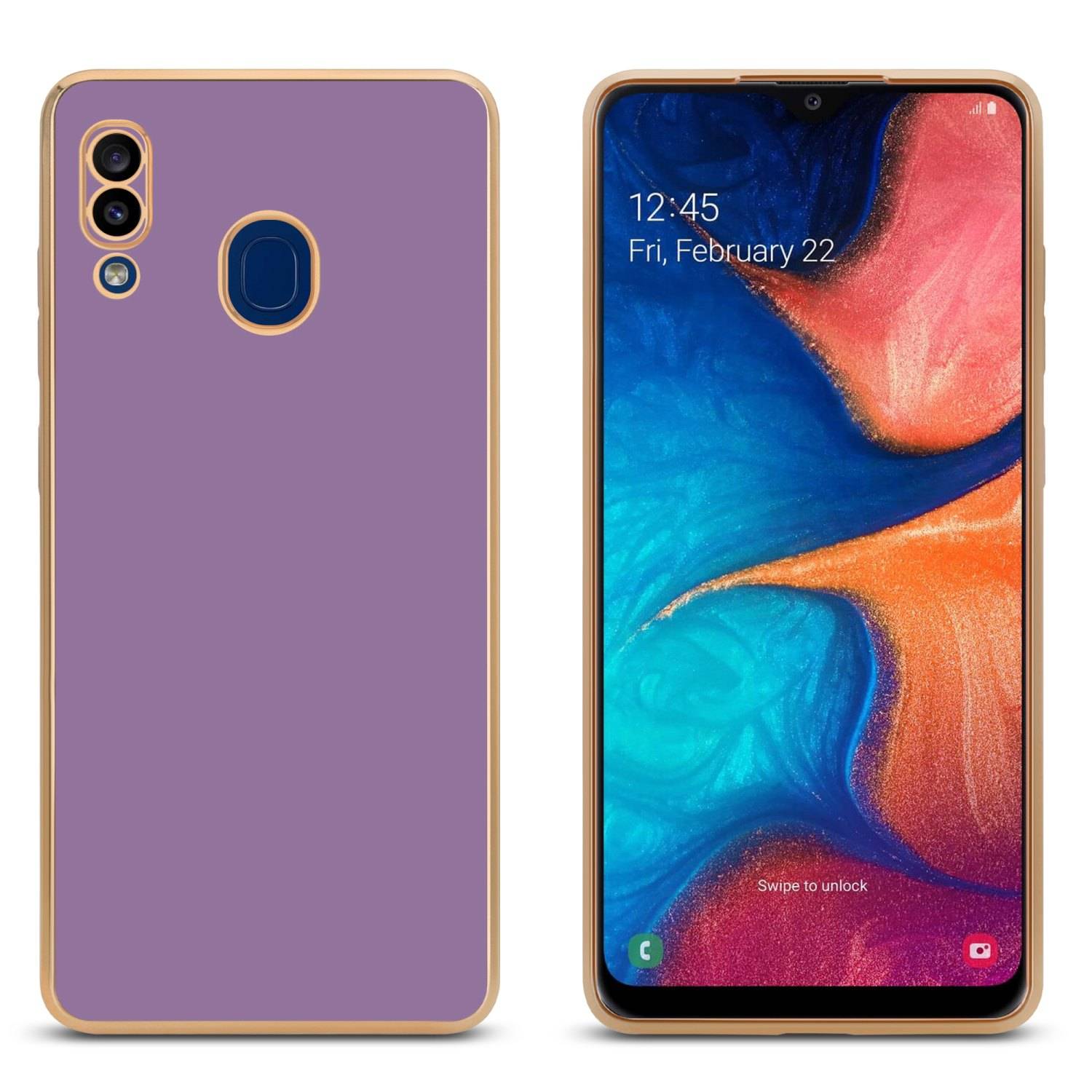 Cadorabo Schutzhülle für Samsung Galaxy A20 / A30 / M10s Hülle in Lila Handyhülle TPU Silikon Kameraschutz Etui Case