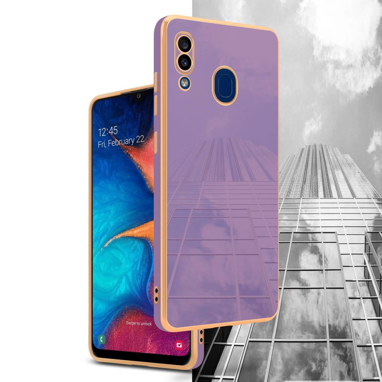 Cadorabo Schutzhülle für Samsung Galaxy A20 / A30 / M10s Hülle in Lila Handyhülle TPU Silikon Kameraschutz Etui Case