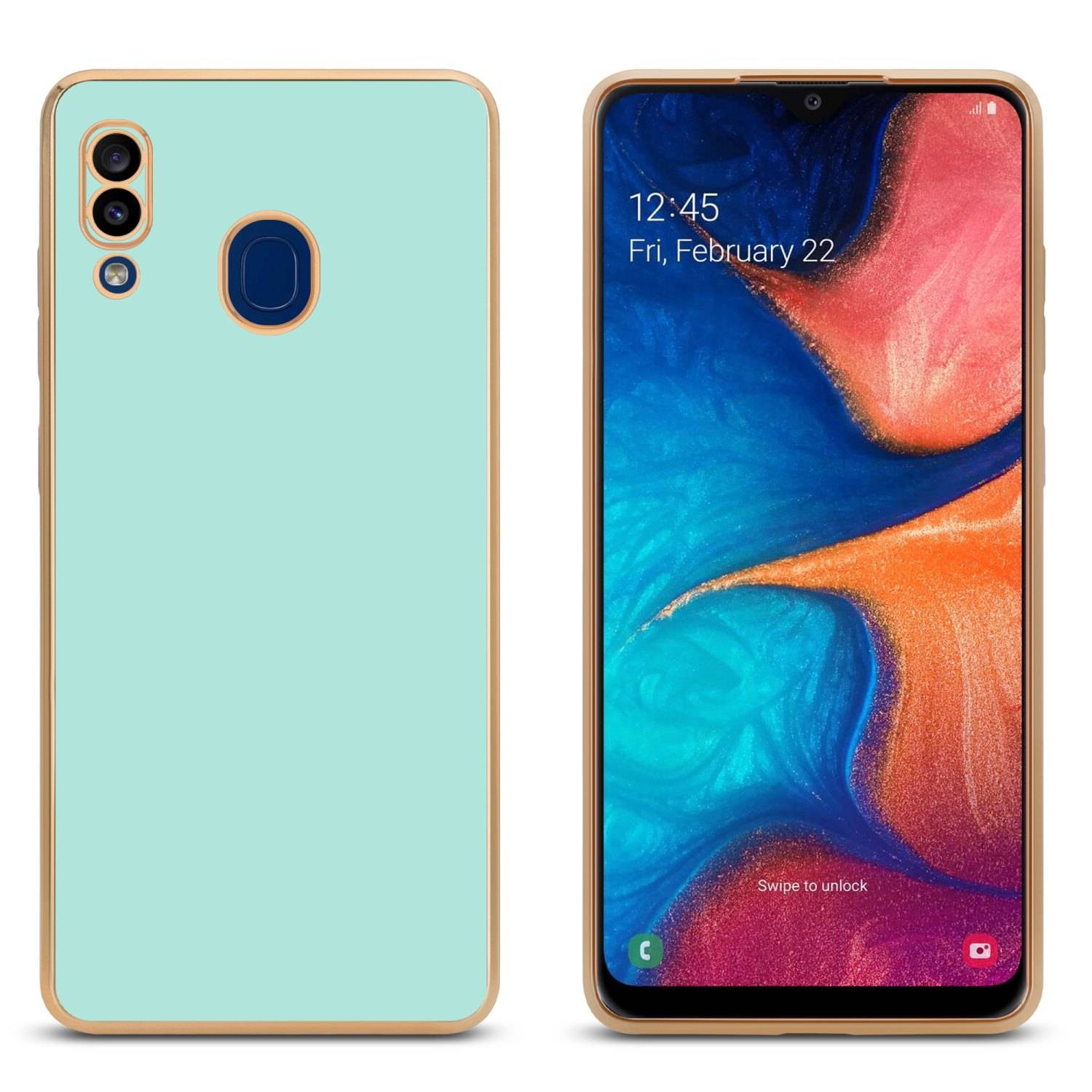 Cadorabo Schutzhülle für Samsung Galaxy A20 / A30 / M10s Hülle in Grün Handyhülle TPU Silikon Kameraschutz Etui Case