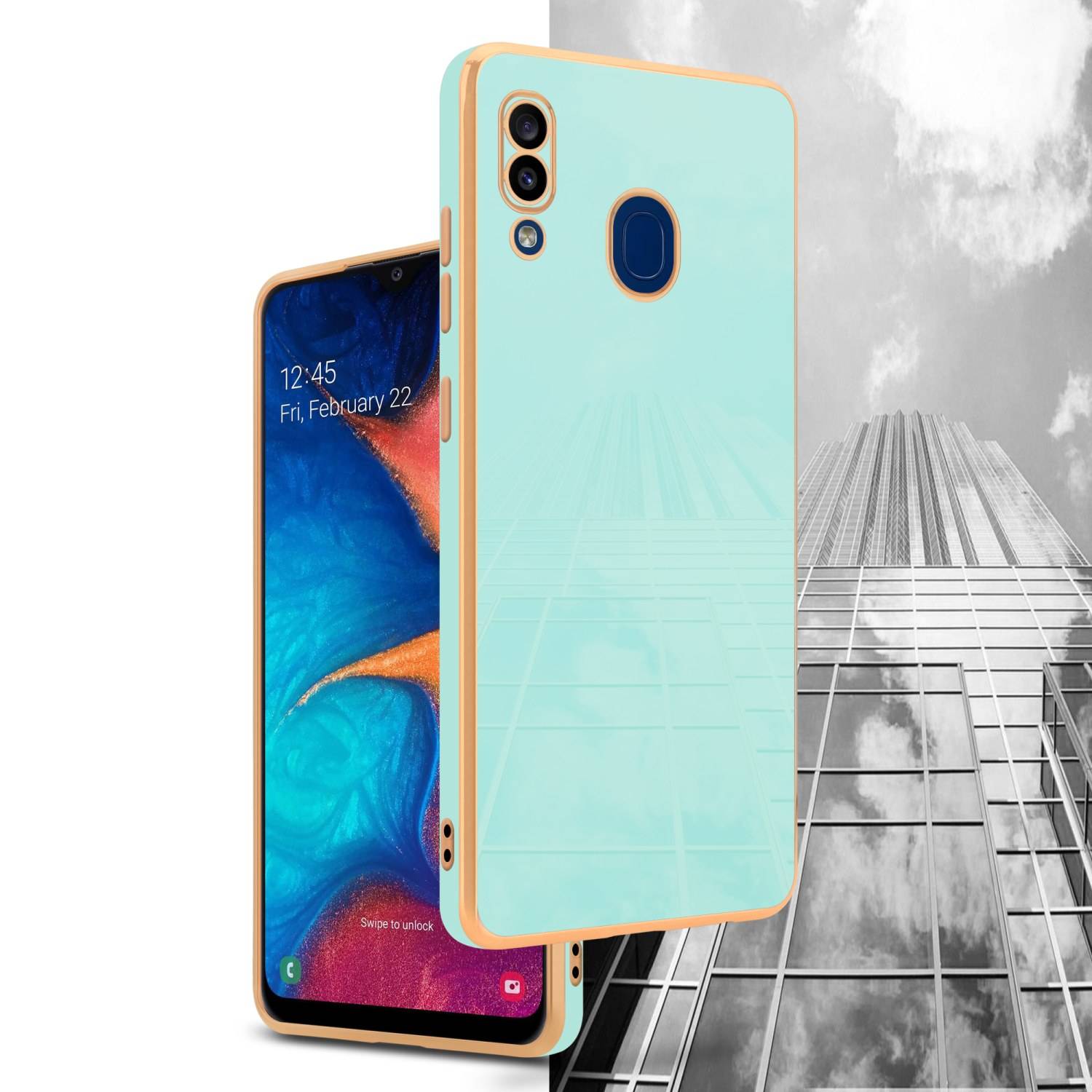 Cadorabo Schutzhülle für Samsung Galaxy A20 / A30 / M10s Hülle in Grün Handyhülle TPU Silikon Kameraschutz Etui Case
