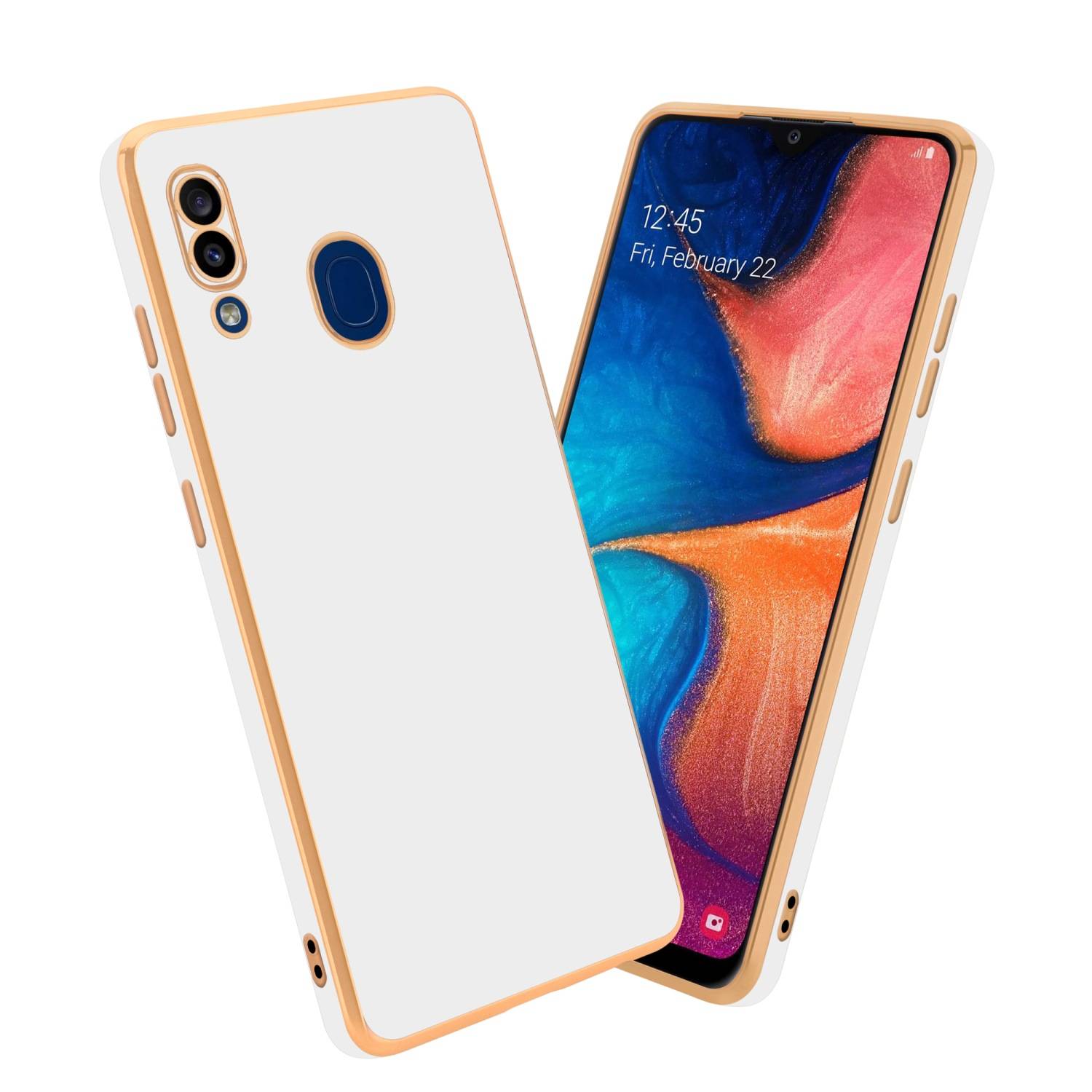 Cadorabo Schutzhülle für Samsung Galaxy A20 / A30 / M10s Hülle in Weiß Handyhülle TPU Silikon Kameraschutz Etui Case
