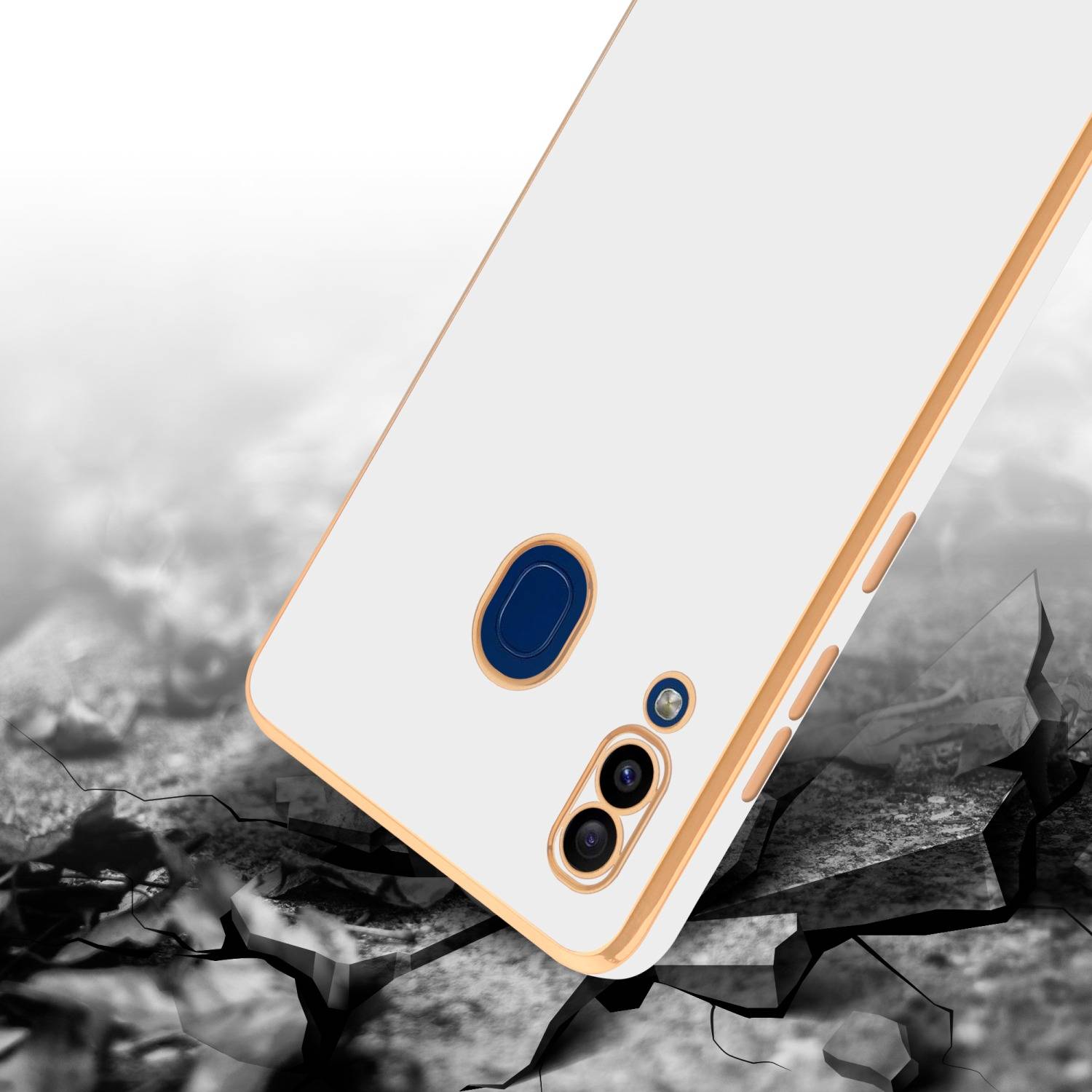 Cadorabo Schutzhülle für Samsung Galaxy A20 / A30 / M10s Hülle in Weiß Handyhülle TPU Silikon Kameraschutz Etui Case