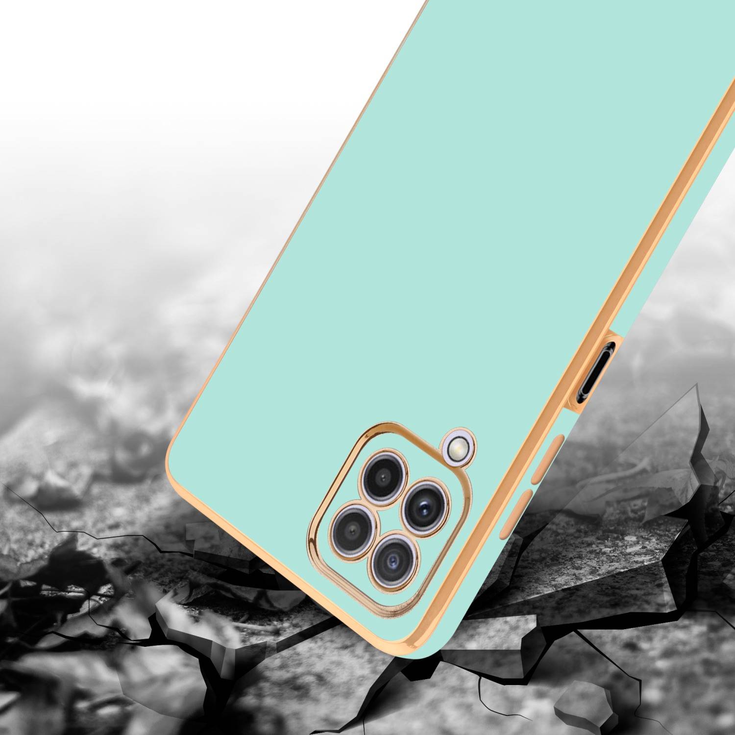 Cadorabo Schutzhülle für Samsung Galaxy A22 4G Hülle in Grün Handyhülle TPU Silikon Kameraschutz Etui Case