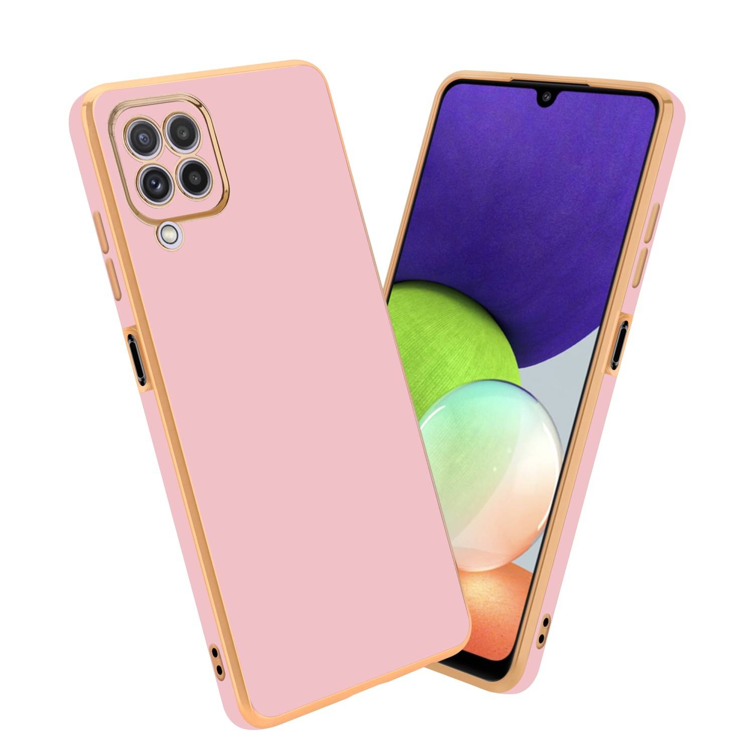 Cadorabo Schutzhülle für Samsung Galaxy M22 / M32 4G Hülle in Rosa Handyhülle TPU Silikon Kameraschutz Etui Case