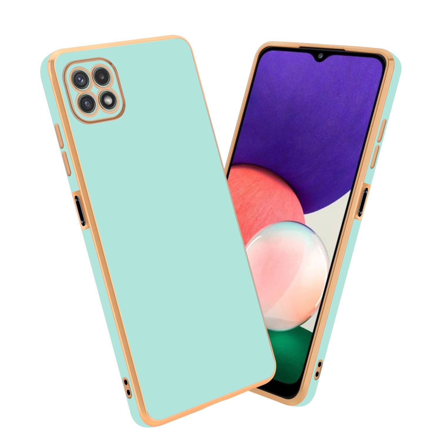 Cadorabo Schutzhülle für Samsung Galaxy A22 5G Hülle in Grün Handyhülle TPU Silikon Kameraschutz Etui Case