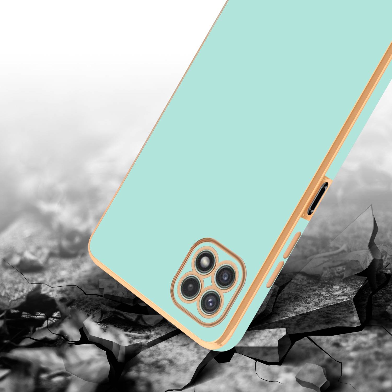 Cadorabo Schutzhülle für Samsung Galaxy A22 5G Hülle in Grün Handyhülle TPU Silikon Kameraschutz Etui Case