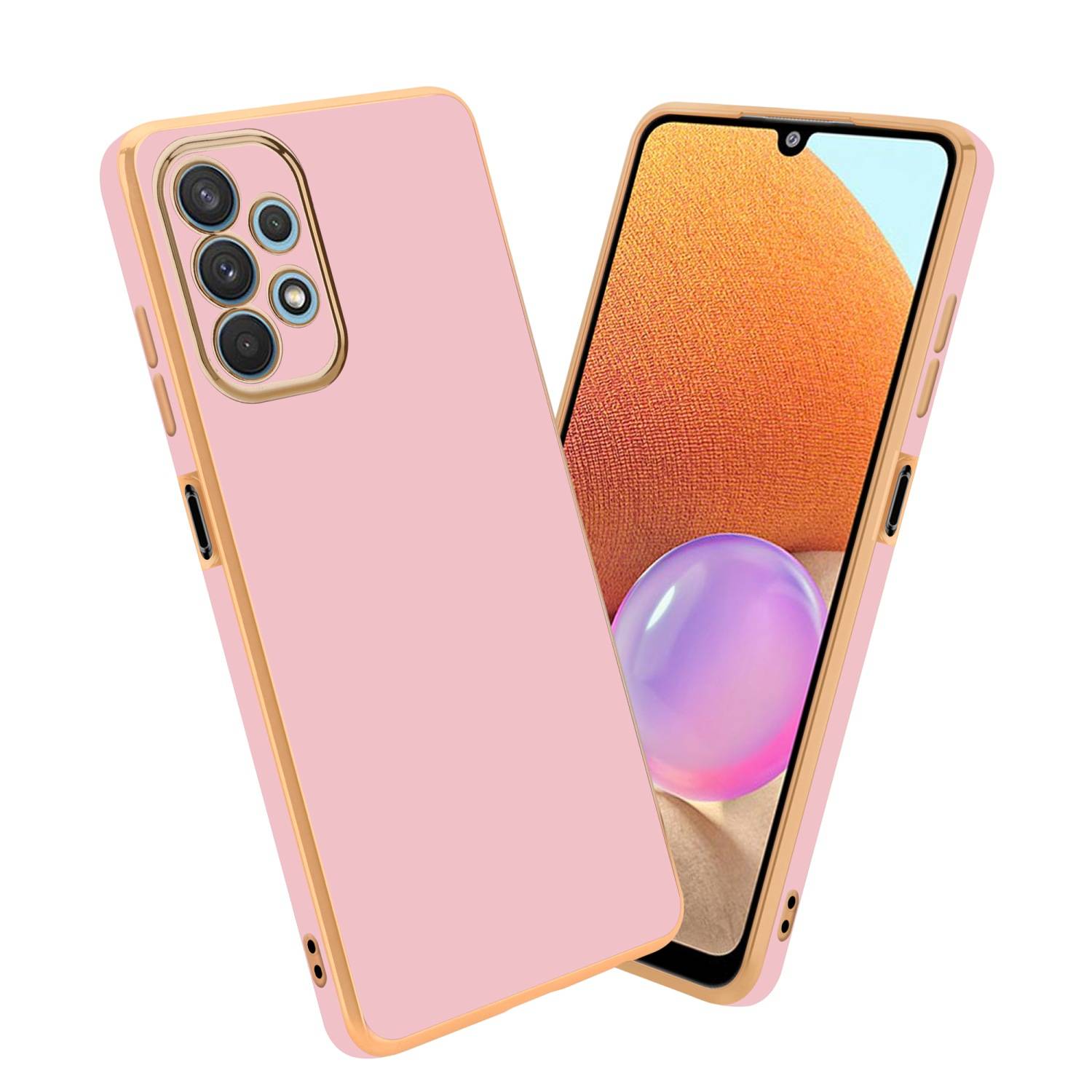 Cadorabo Schutzhülle für Samsung Galaxy A32 4G Hülle in Rosa Handyhülle TPU Silikon Kameraschutz Etui Case