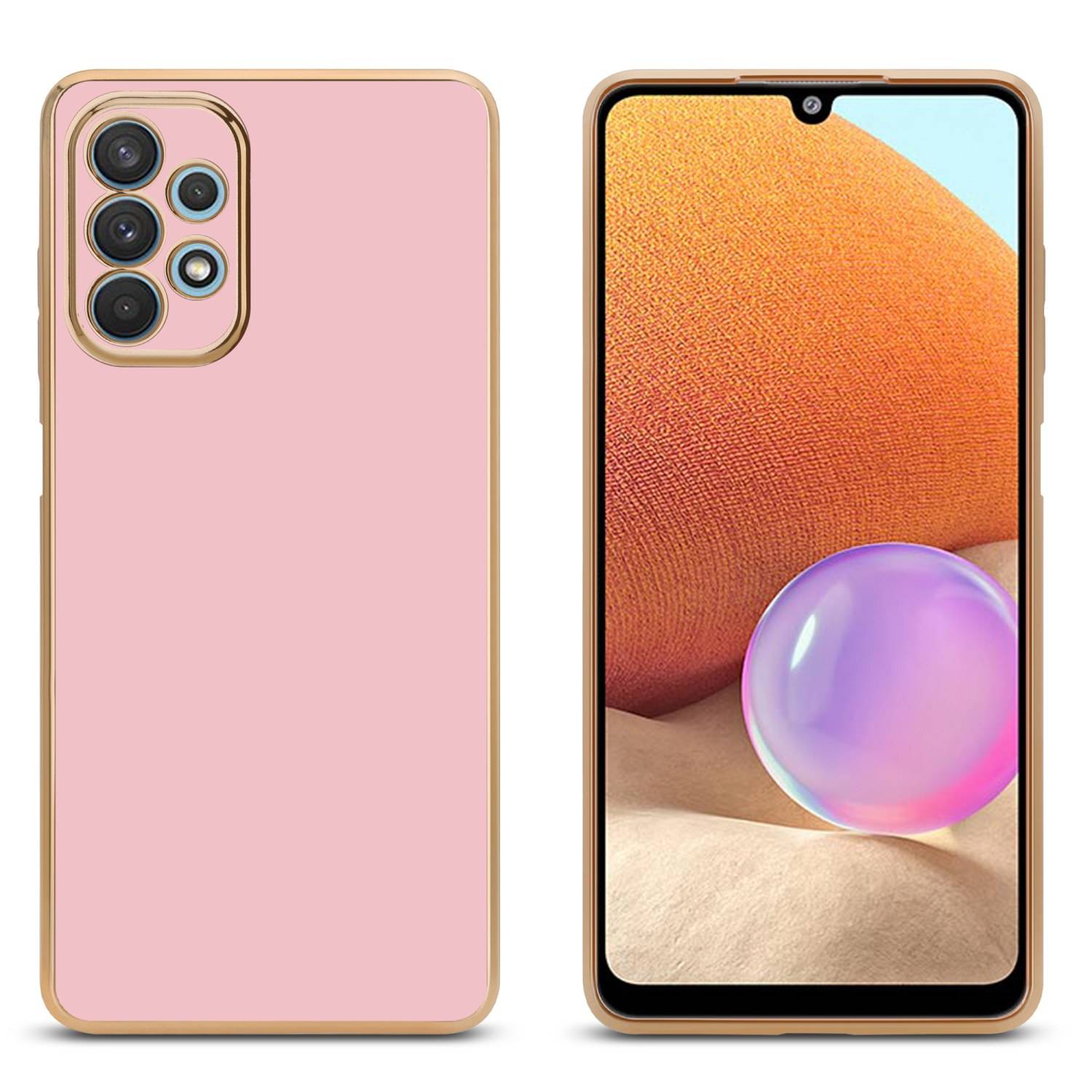 Cadorabo Schutzhülle für Samsung Galaxy A32 4G Hülle in Rosa Handyhülle TPU Silikon Kameraschutz Etui Case