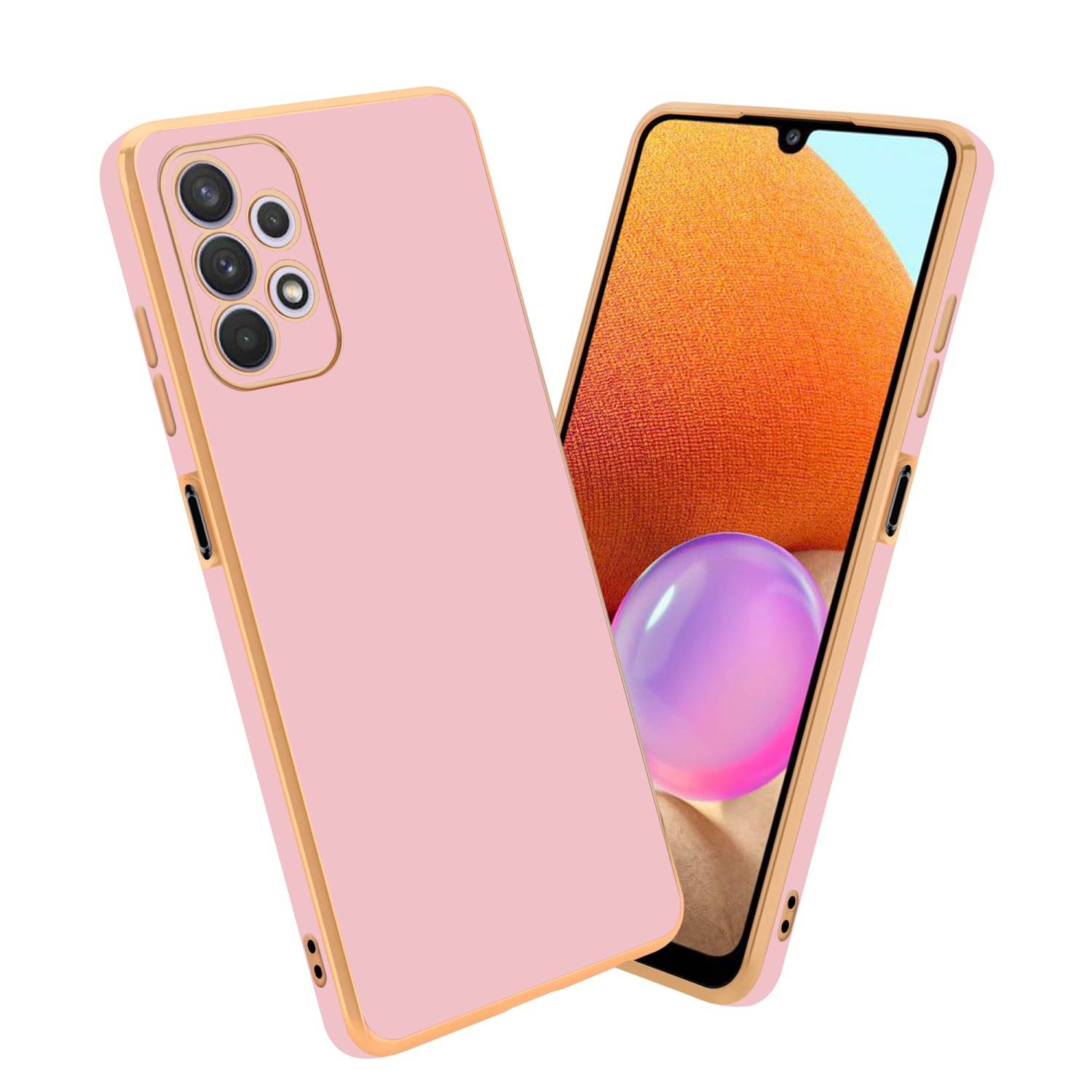 Cadorabo Schutzhülle für Samsung Galaxy A32 5G Hülle in Rosa Handyhülle TPU Silikon Kameraschutz Etui Case