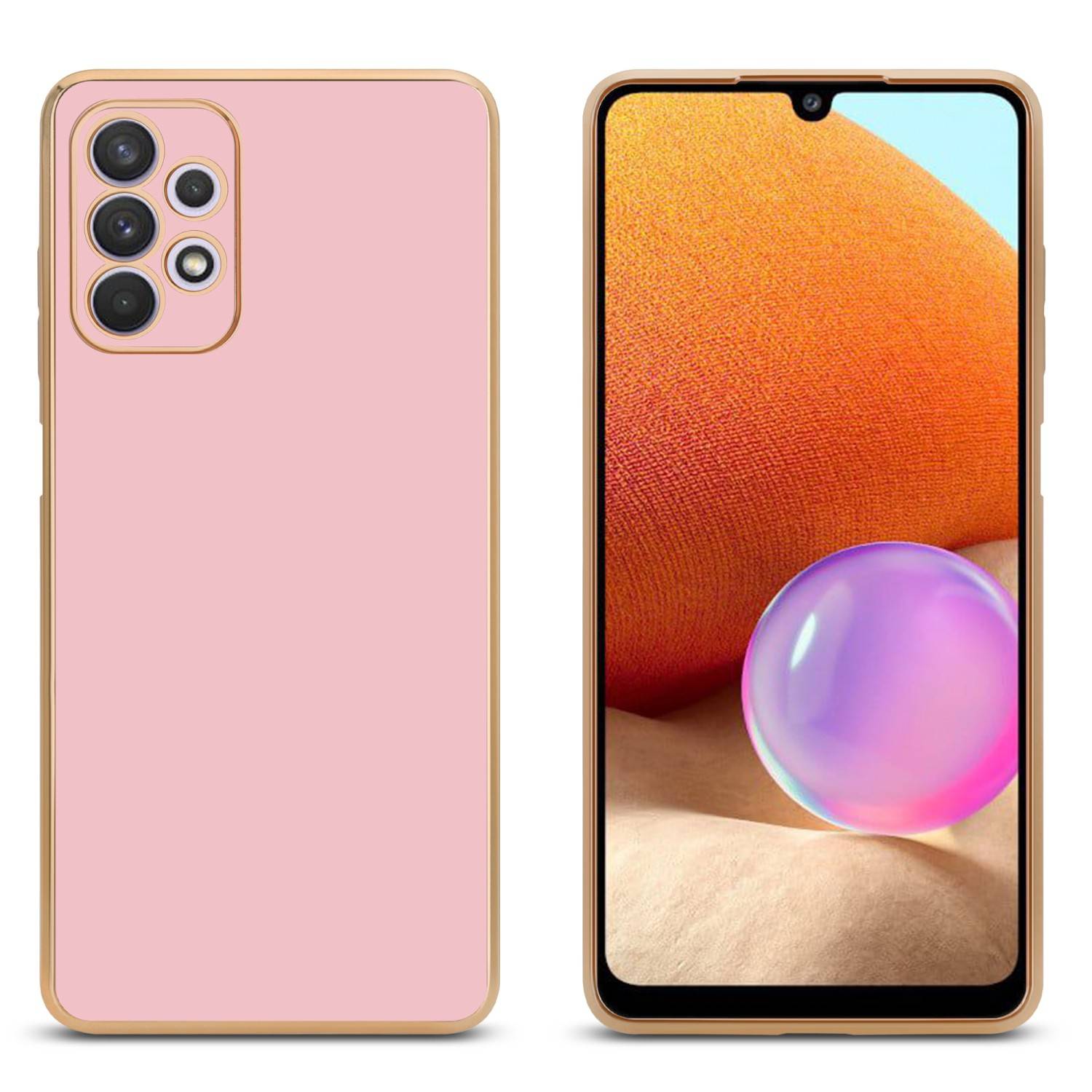 Cadorabo Schutzhülle für Samsung Galaxy A32 5G Hülle in Rosa Handyhülle TPU Silikon Kameraschutz Etui Case