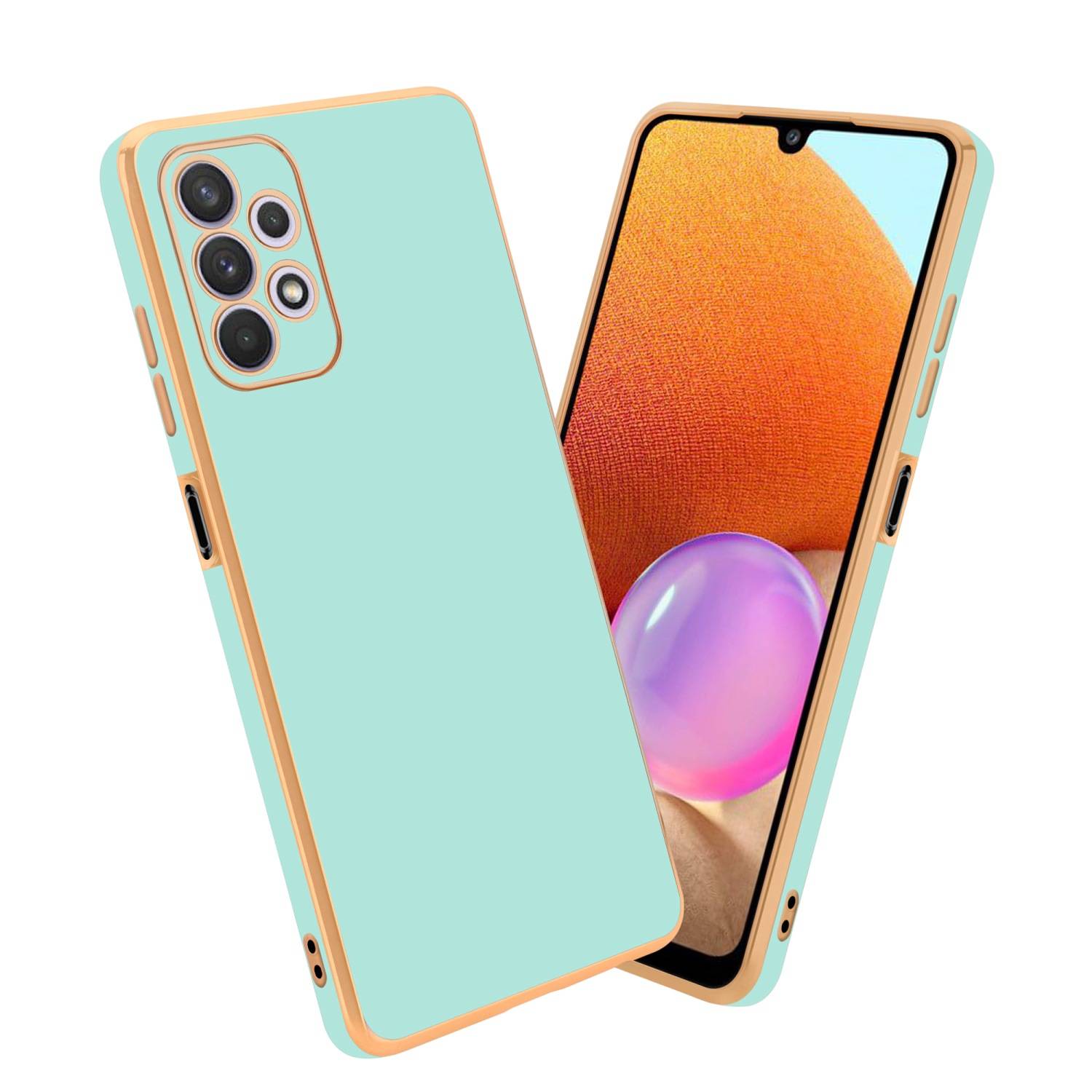 Cadorabo Schutzhülle für Samsung Galaxy A32 5G Hülle in Grün Handyhülle TPU Silikon Kameraschutz Etui Case