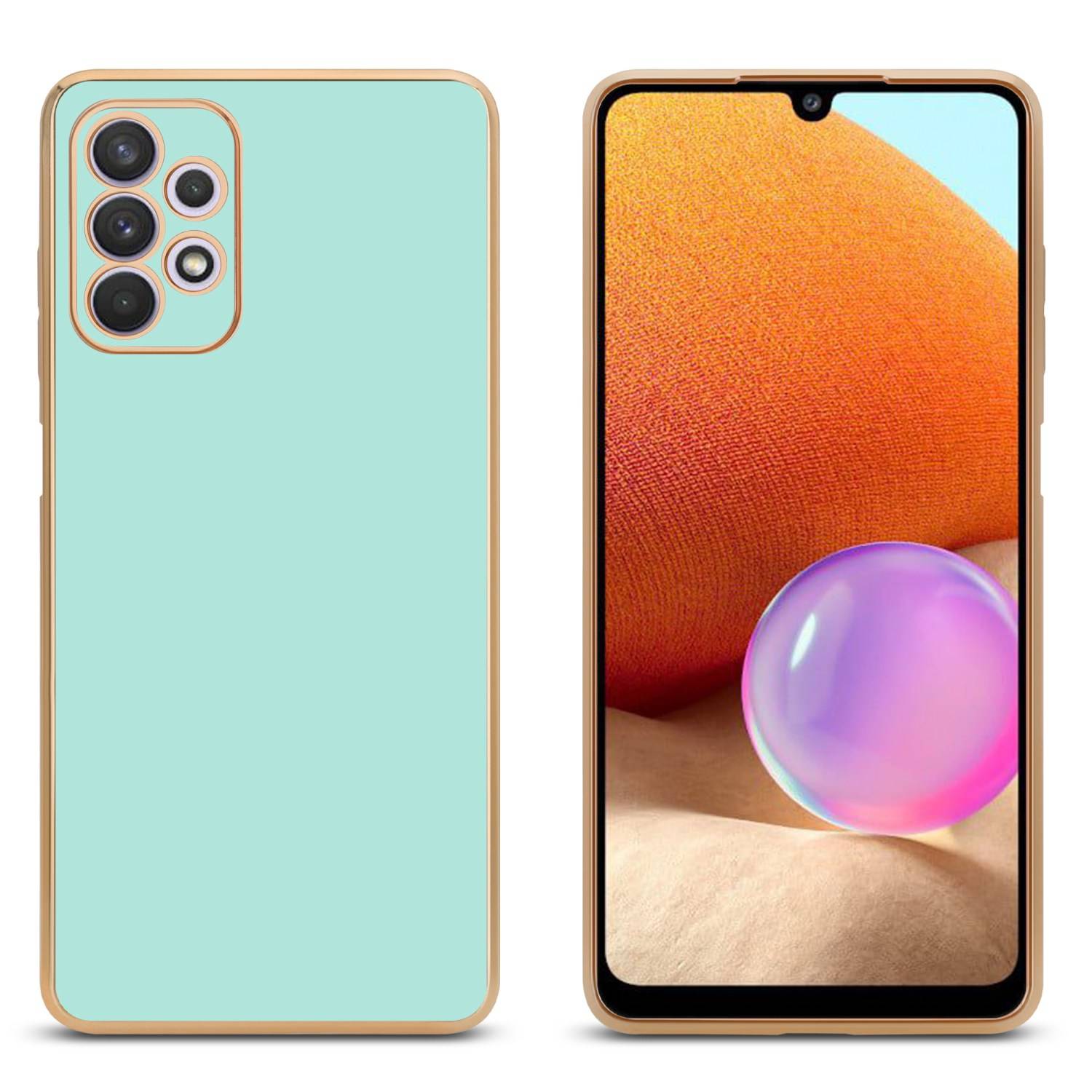 Cadorabo Schutzhülle für Samsung Galaxy A32 5G Hülle in Grün Handyhülle TPU Silikon Kameraschutz Etui Case