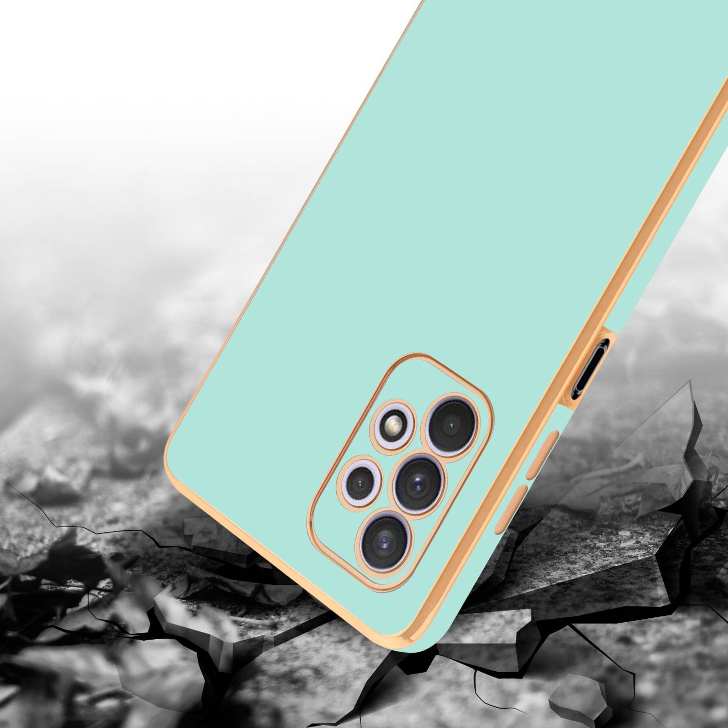 Cadorabo Schutzhülle für Samsung Galaxy A32 5G Hülle in Grün Handyhülle TPU Silikon Kameraschutz Etui Case