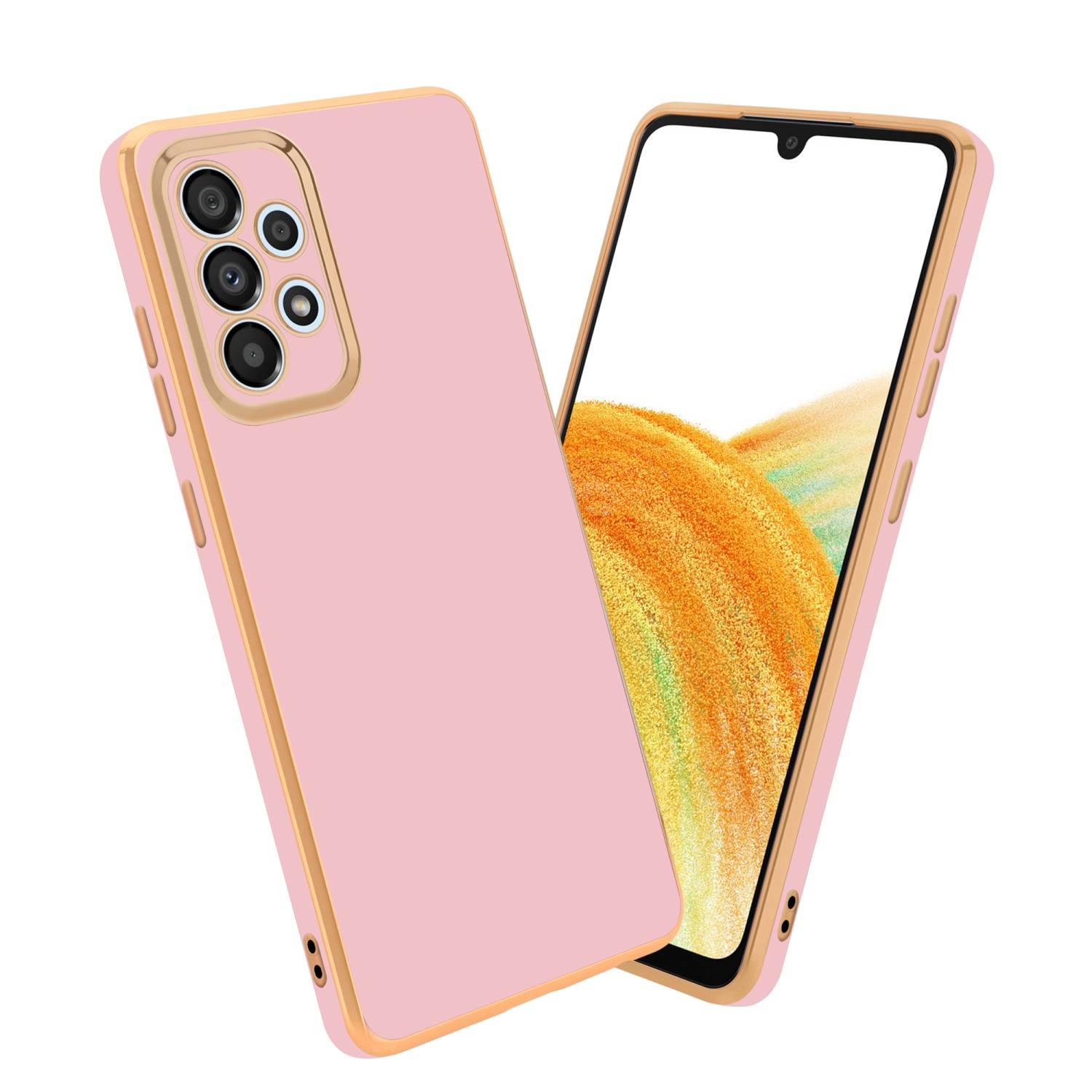 Cadorabo Schutzhülle für Samsung Galaxy A33 5G Hülle in Rosa Handyhülle TPU Silikon Kameraschutz Etui Case
