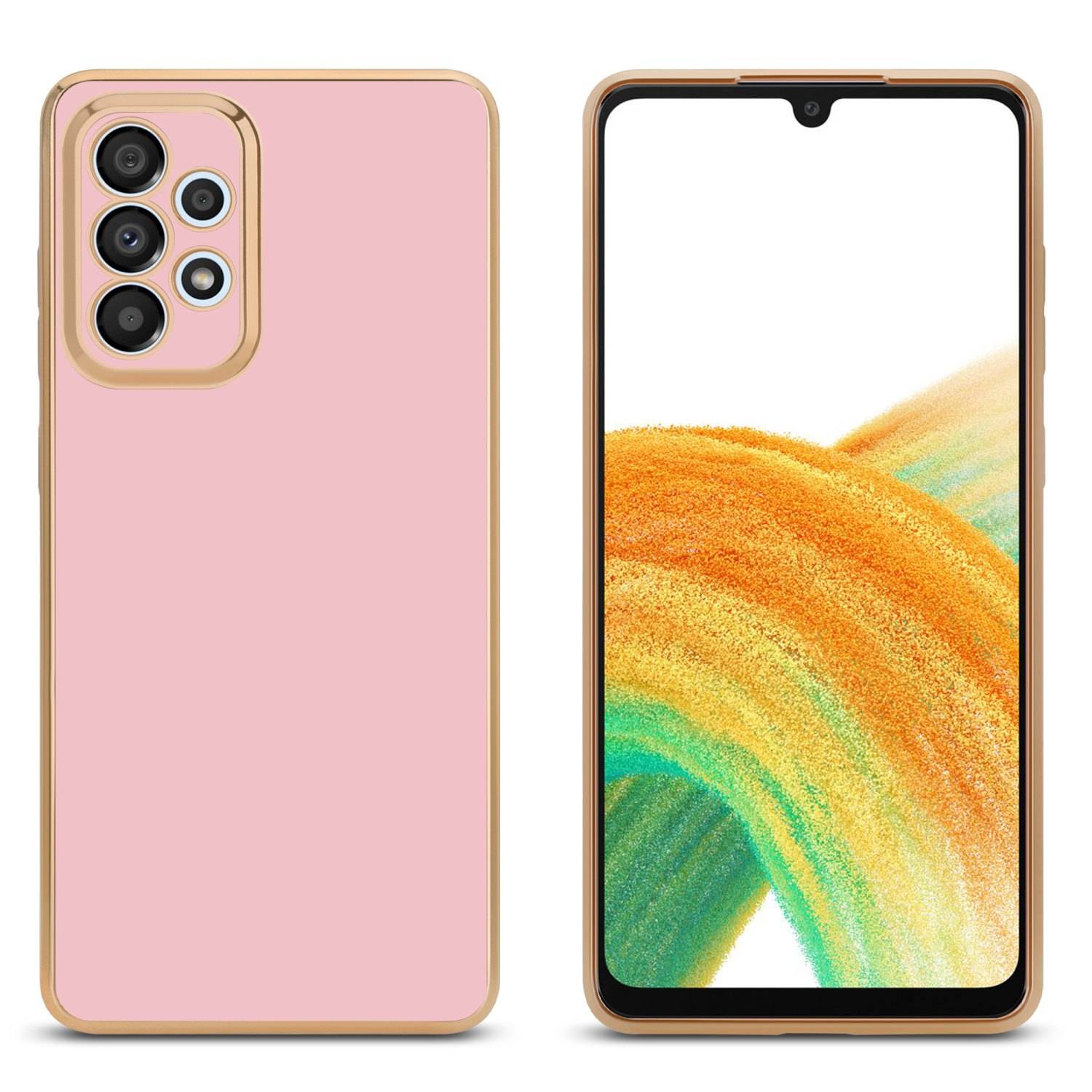 Cadorabo Schutzhülle für Samsung Galaxy A33 5G Hülle in Rosa Handyhülle TPU Silikon Kameraschutz Etui Case