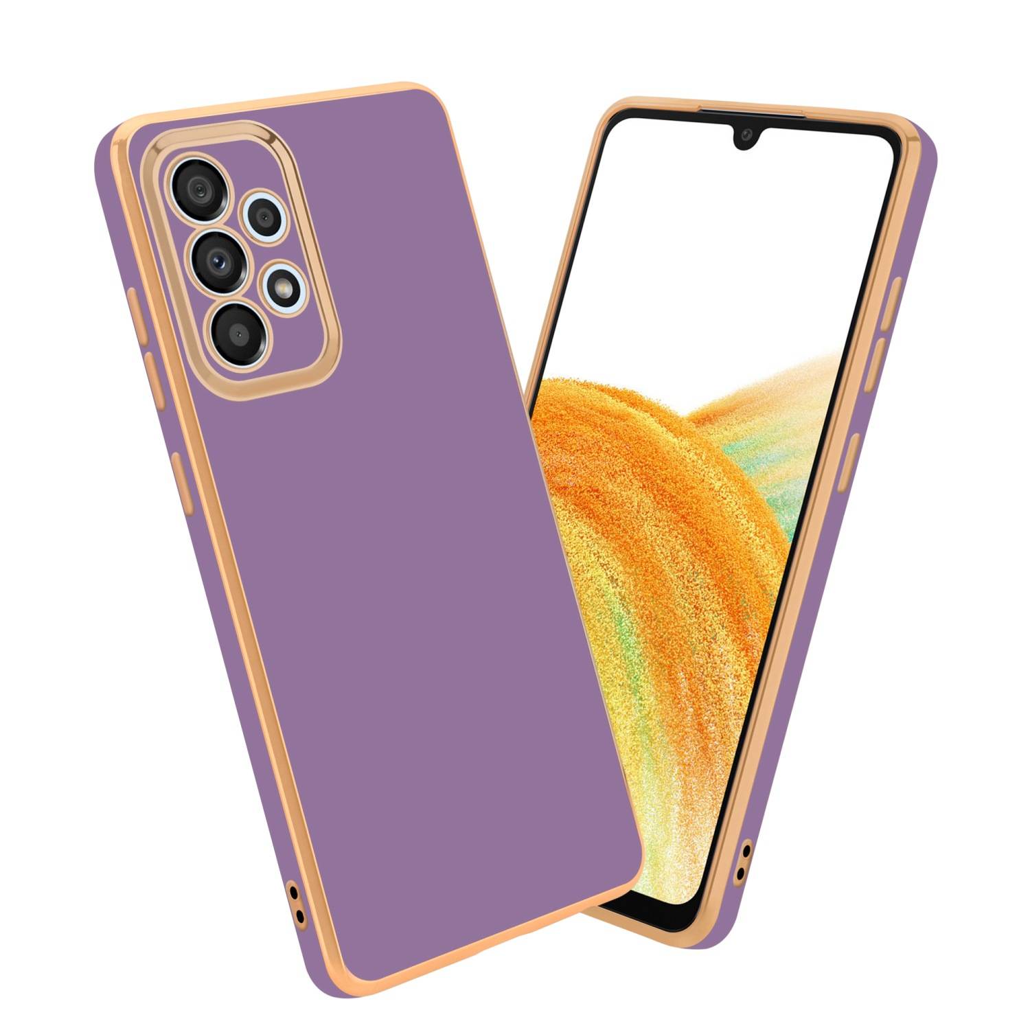 Cadorabo Schutzhülle für Samsung Galaxy A33 5G Hülle in Lila Handyhülle TPU Silikon Kameraschutz Etui Case