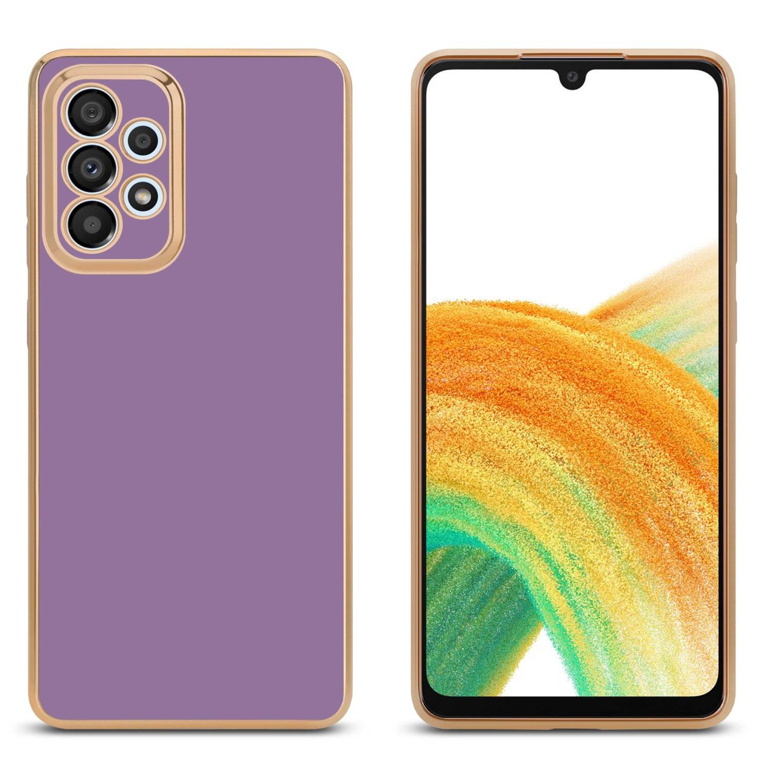 Cadorabo Schutzhülle für Samsung Galaxy A33 5G Hülle in Lila Handyhülle TPU Silikon Kameraschutz Etui Case