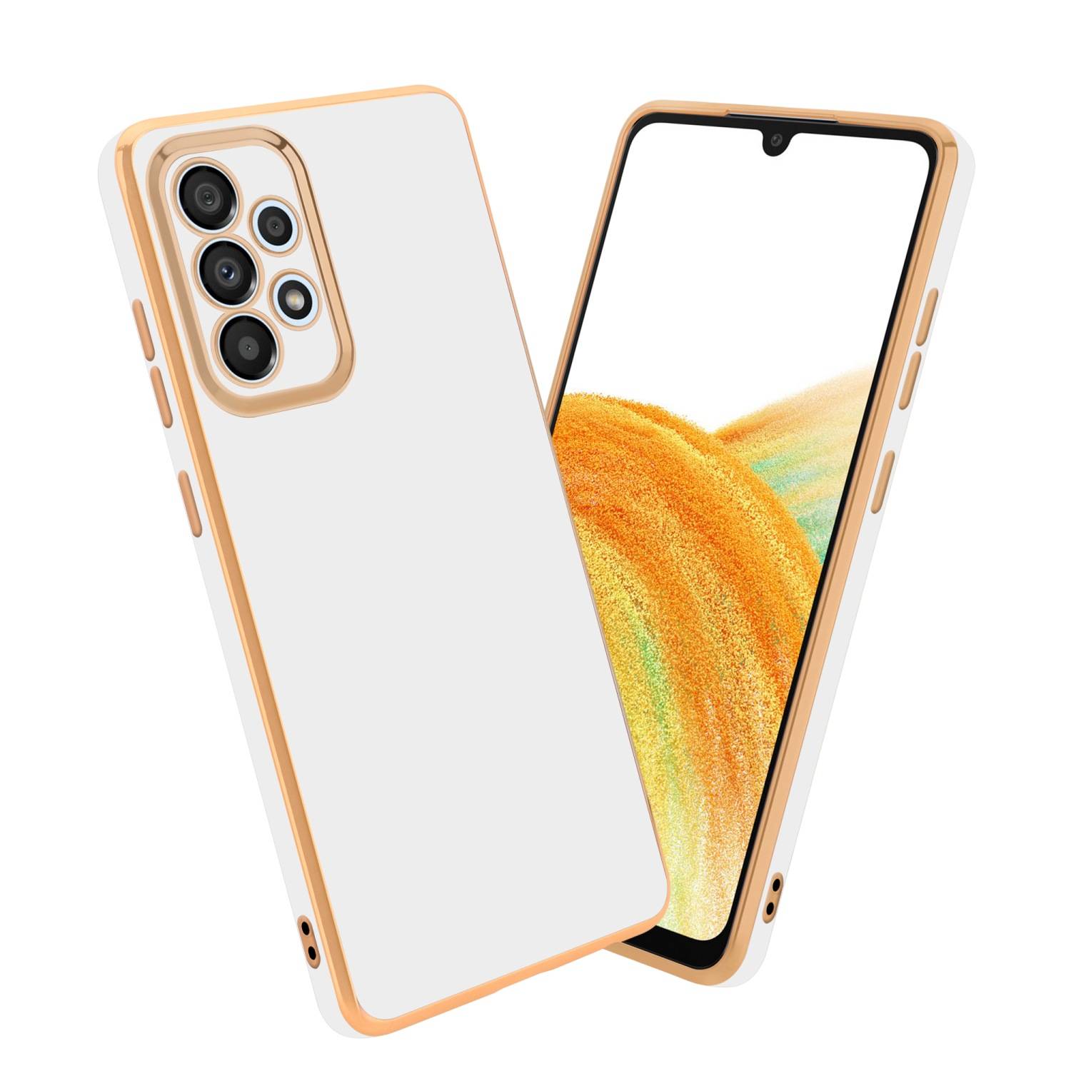 Cadorabo Schutzhülle für Samsung Galaxy A33 5G Hülle in Weiß Handyhülle TPU Silikon Kameraschutz Etui Case