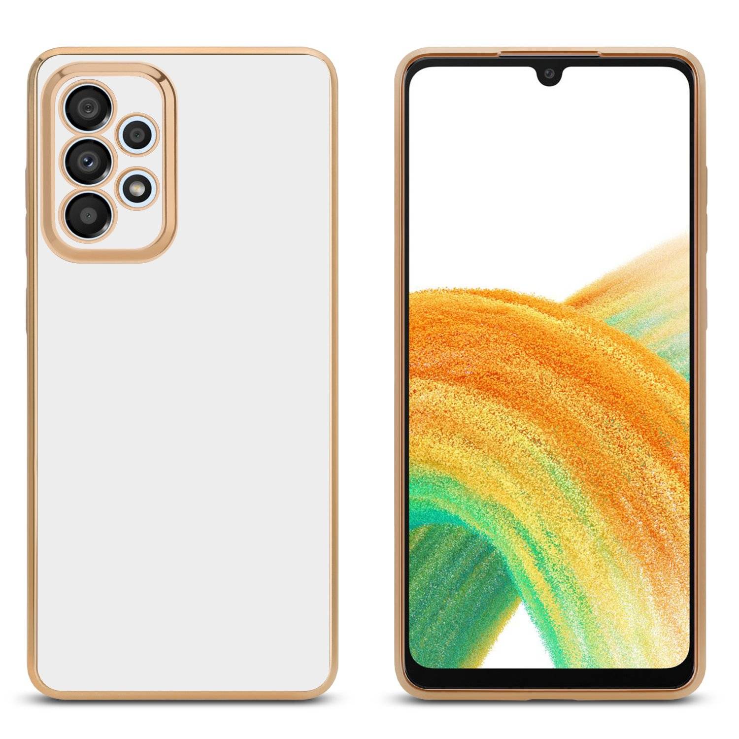 Cadorabo Schutzhülle für Samsung Galaxy A33 5G Hülle in Weiß Handyhülle TPU Silikon Kameraschutz Etui Case