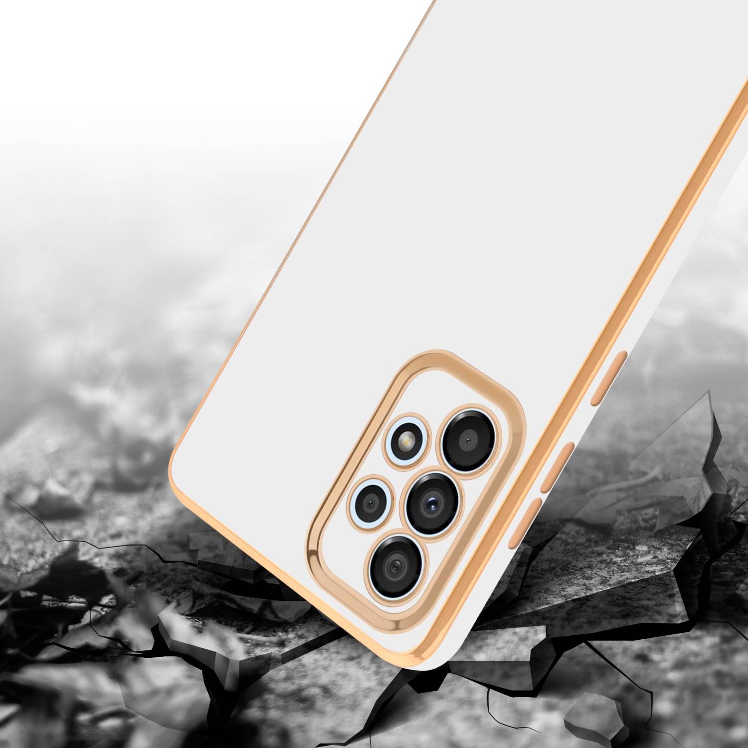 Cadorabo Schutzhülle für Samsung Galaxy A33 5G Hülle in Weiß Handyhülle TPU Silikon Kameraschutz Etui Case