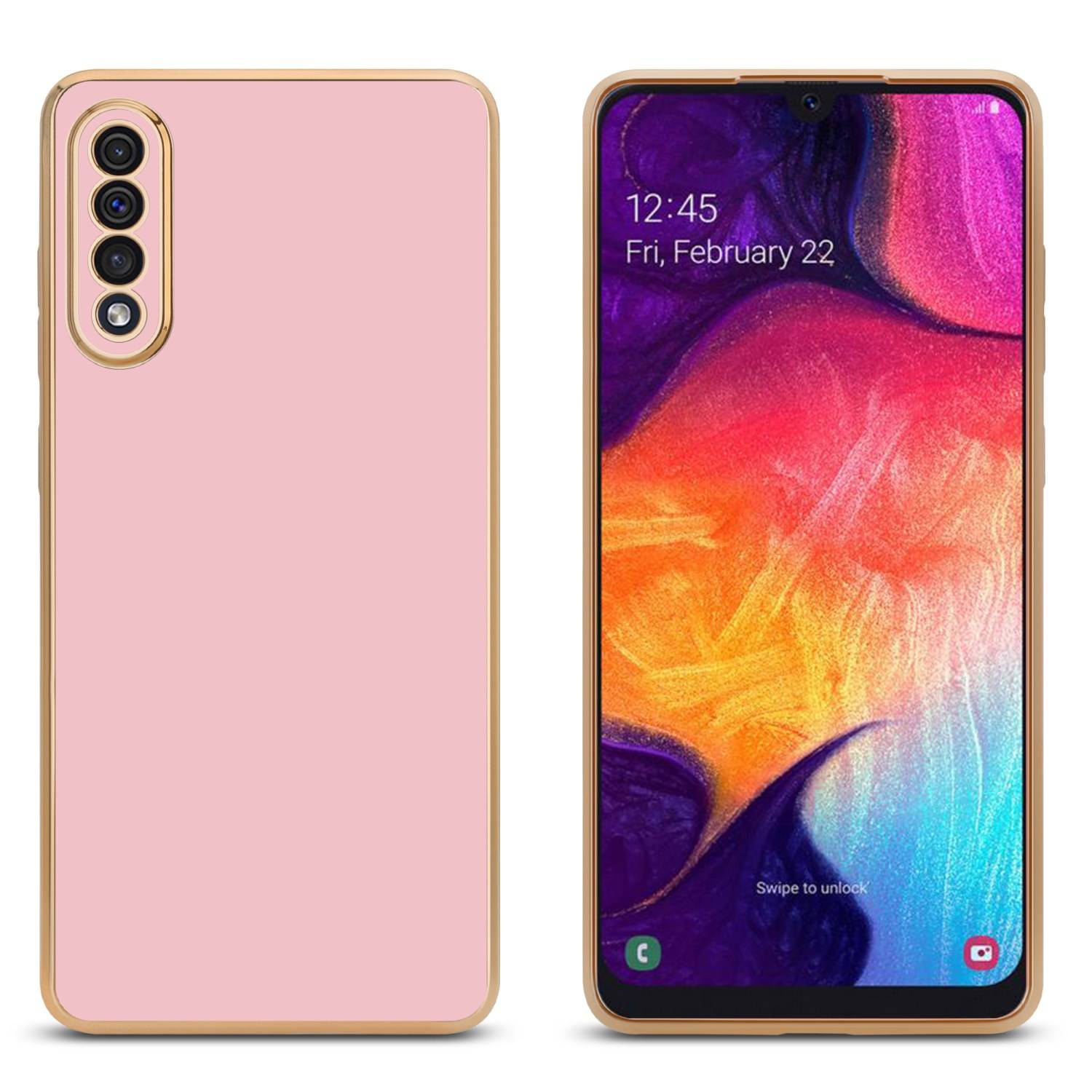 Cadorabo Schutzhülle für Samsung Galaxy A50 4G / A50s / A30s Hülle in Rosa Handyhülle TPU Silikon Kameraschutz Etui Case